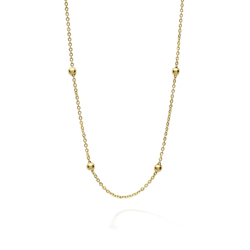 Caviar Gold 18K Gold Station Beaded Necklace sold by LAGOS