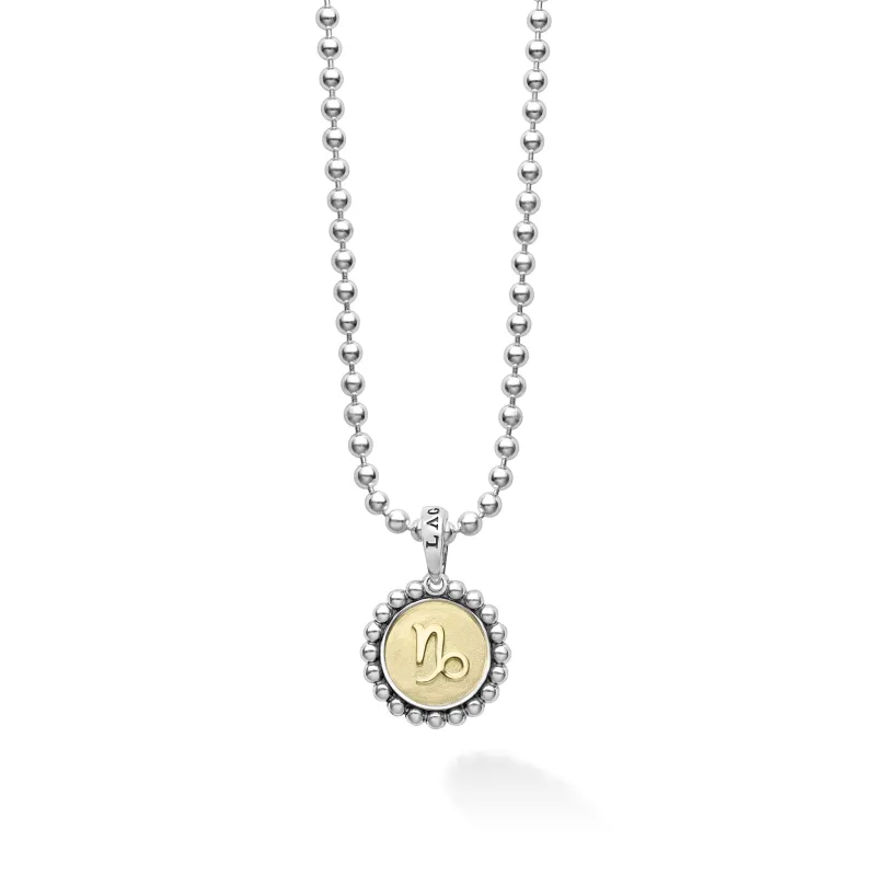 Signature Caviar Capricorn Zodiac Charm Necklace sold by LAGOS