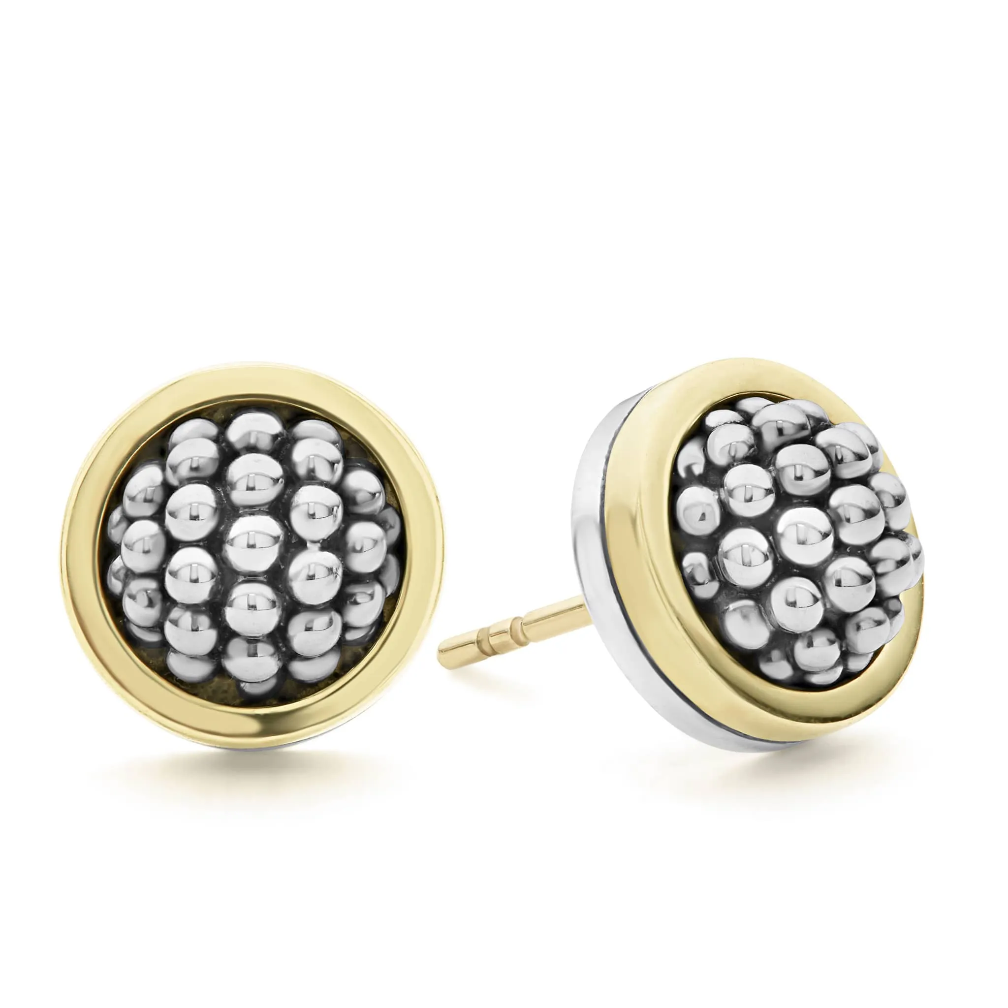 Signature Caviar Two-Tone Caviar Stud Earrings sold by LAGOS product image thumbnail 3