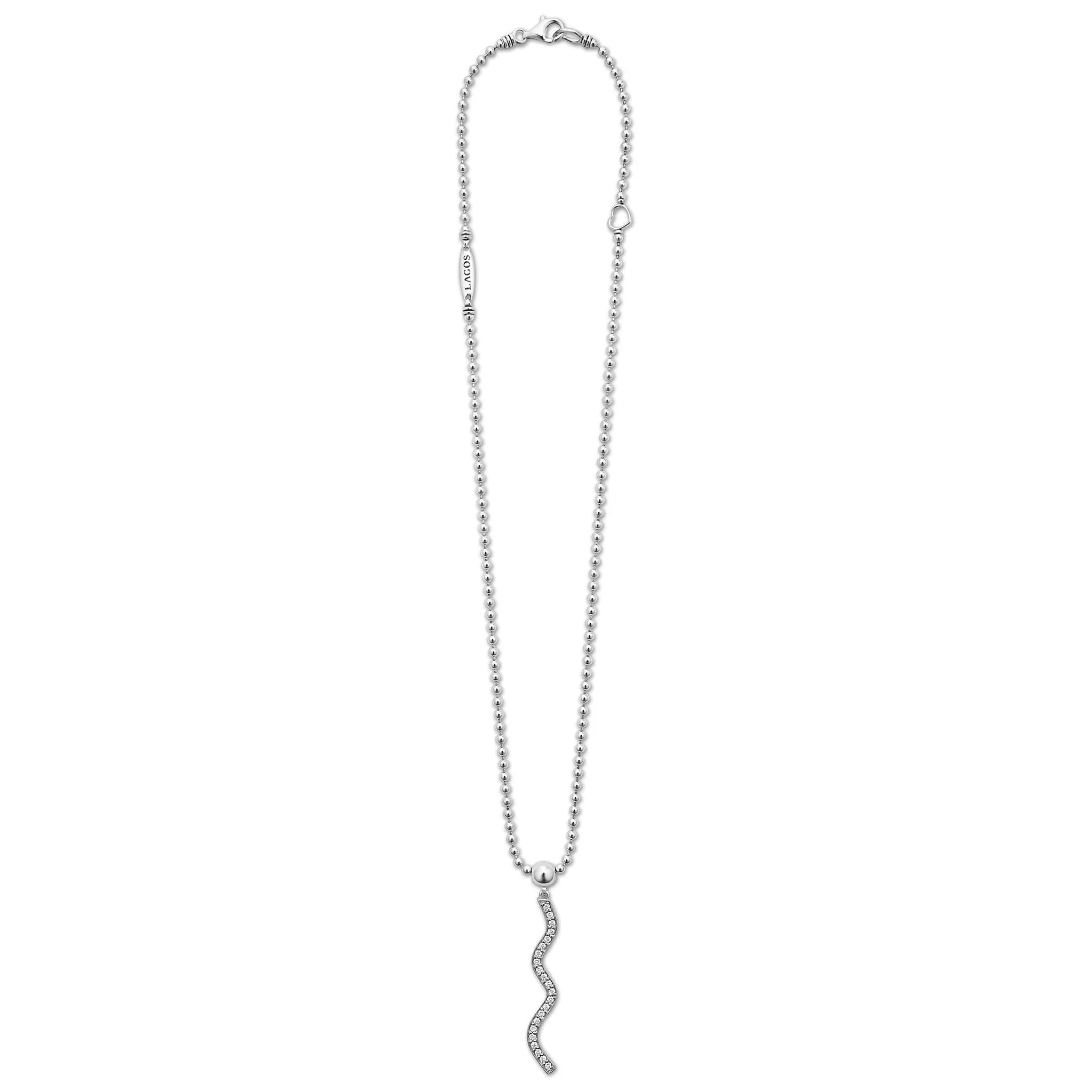 Caviar Spark Large Wave Diamond Pendant Necklace sold by LAGOS product image thumbnail 3