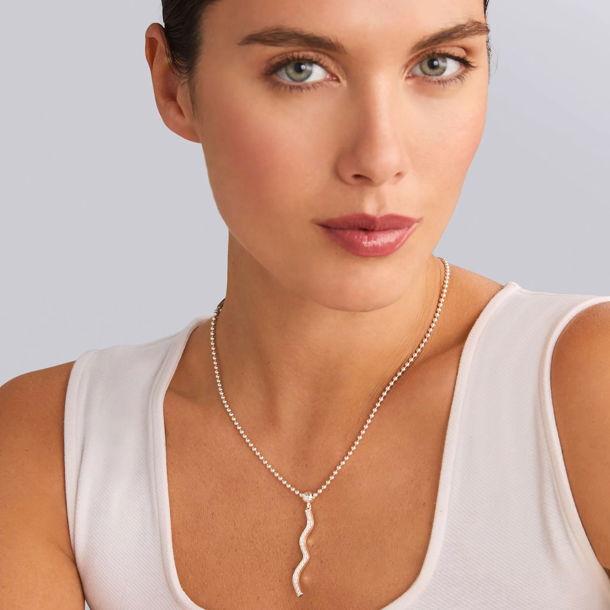 Caviar Spark Large Wave Diamond Pendant Necklace sold by LAGOS product image thumbnail 2