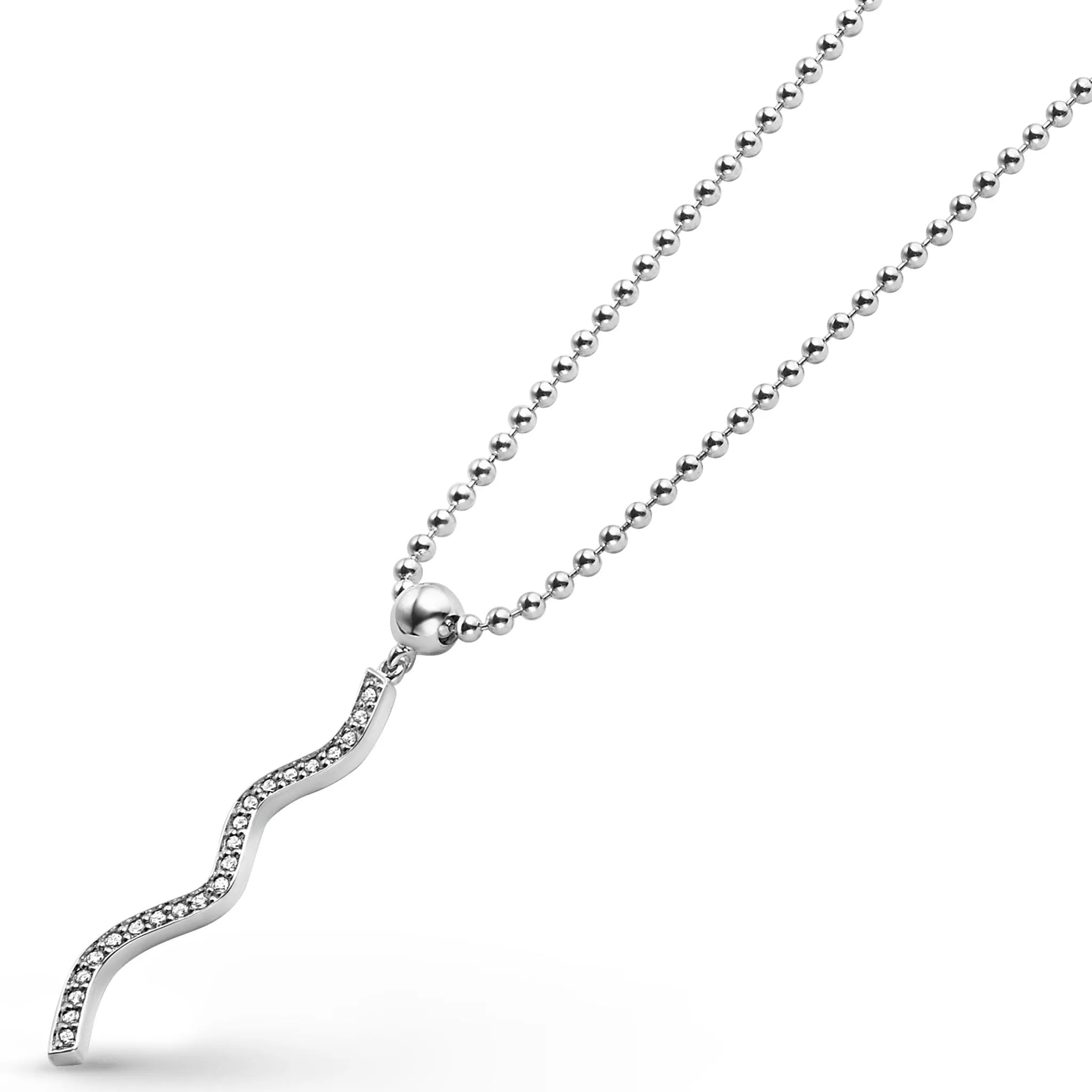 Caviar Spark Large Wave Diamond Pendant Necklace sold by LAGOS product image thumbnail 4
