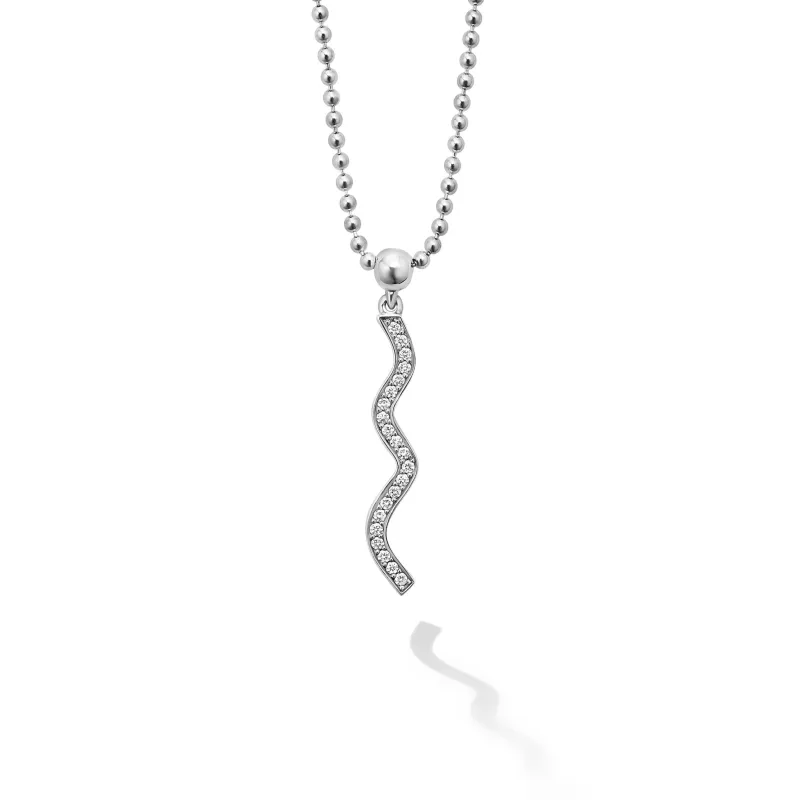 Caviar Spark Wave Diamond Pendant Necklace sold by LAGOS
