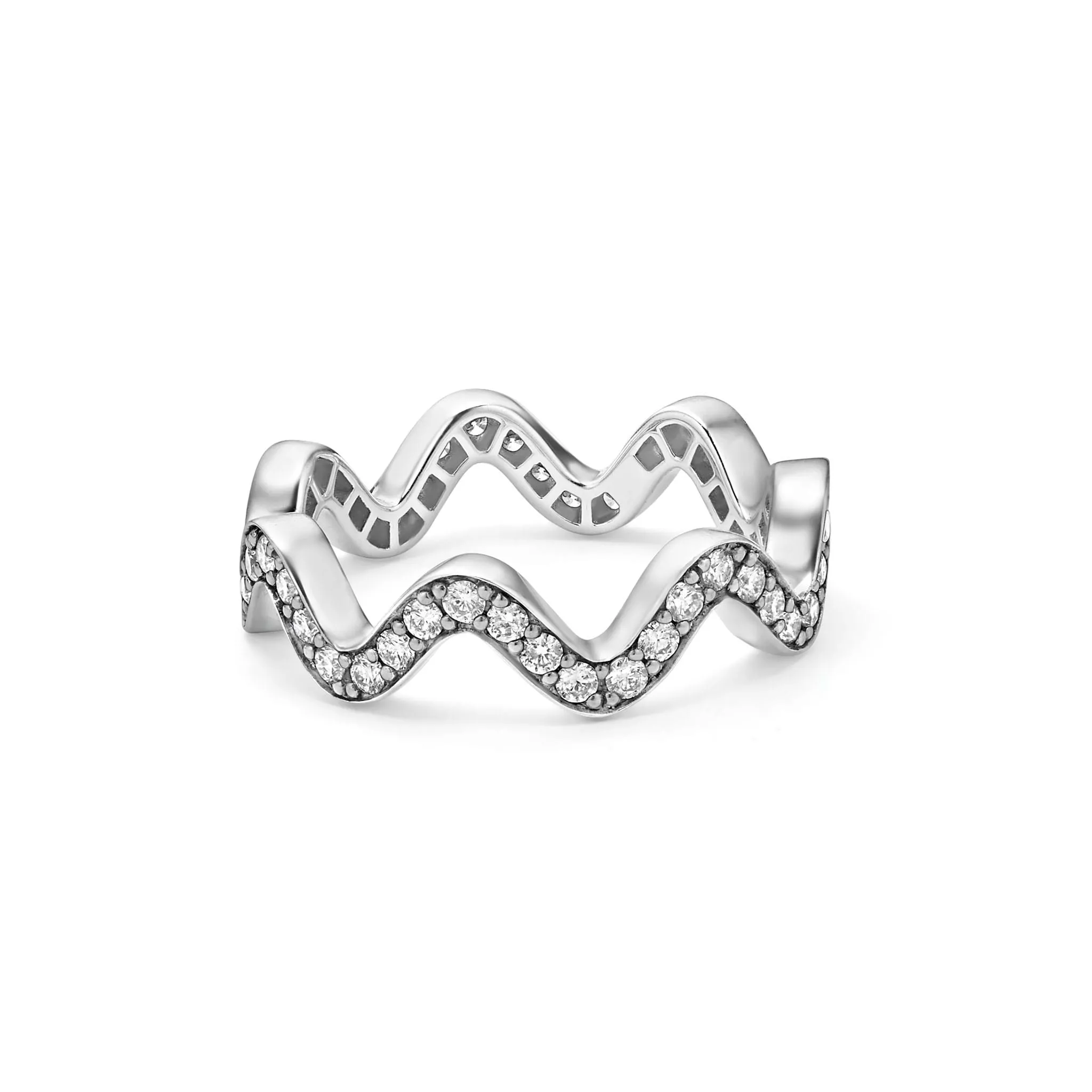 Caviar Spark Wave Diamond Eternity Band Ring sold by LAGOS product image thumbnail 4