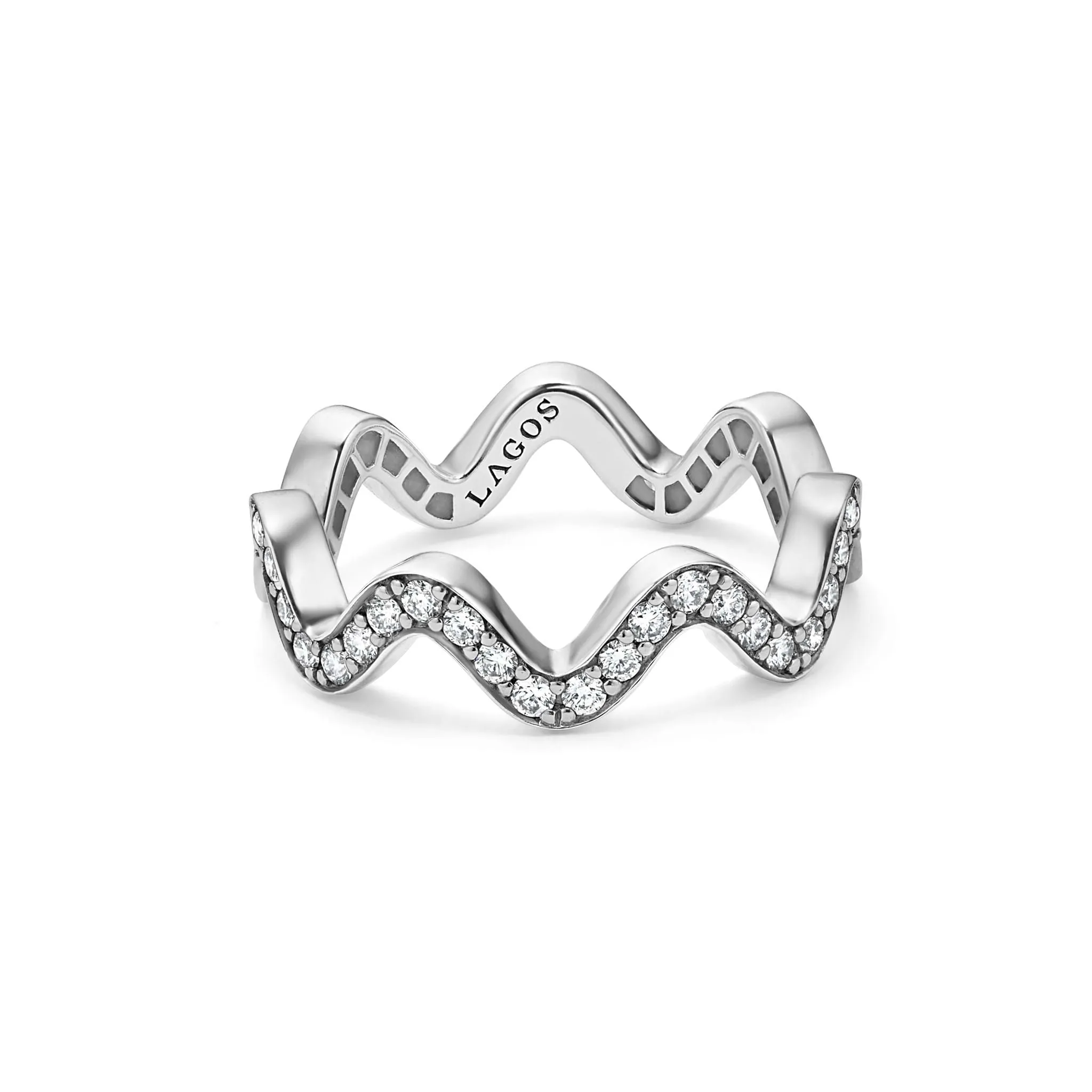 Caviar Spark Wave Diamond Eternity Band Ring sold by LAGOS product image thumbnail 3