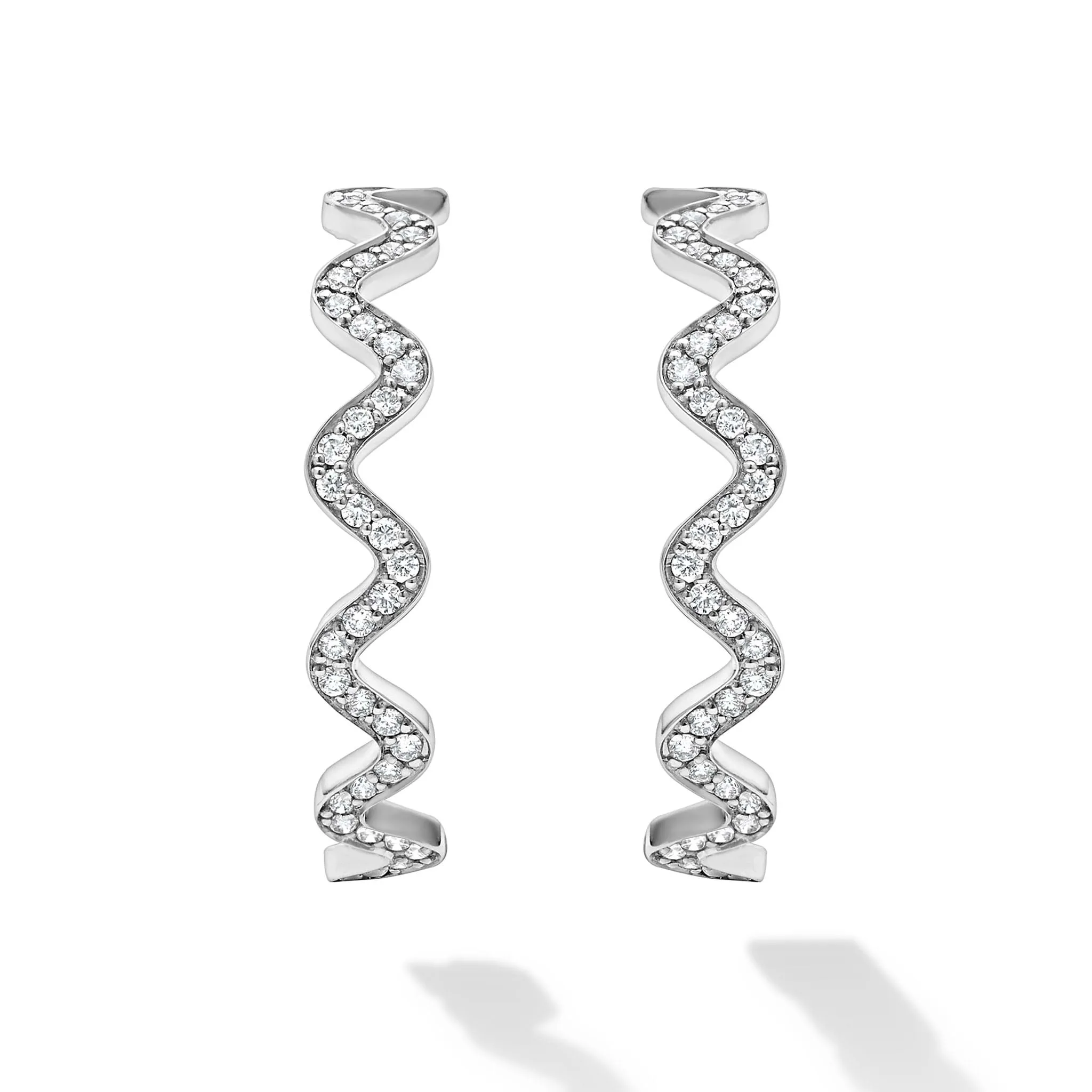 Caviar Spark Large Wave Diamond Hoop Earrings sold by LAGOS product image thumbnail 4