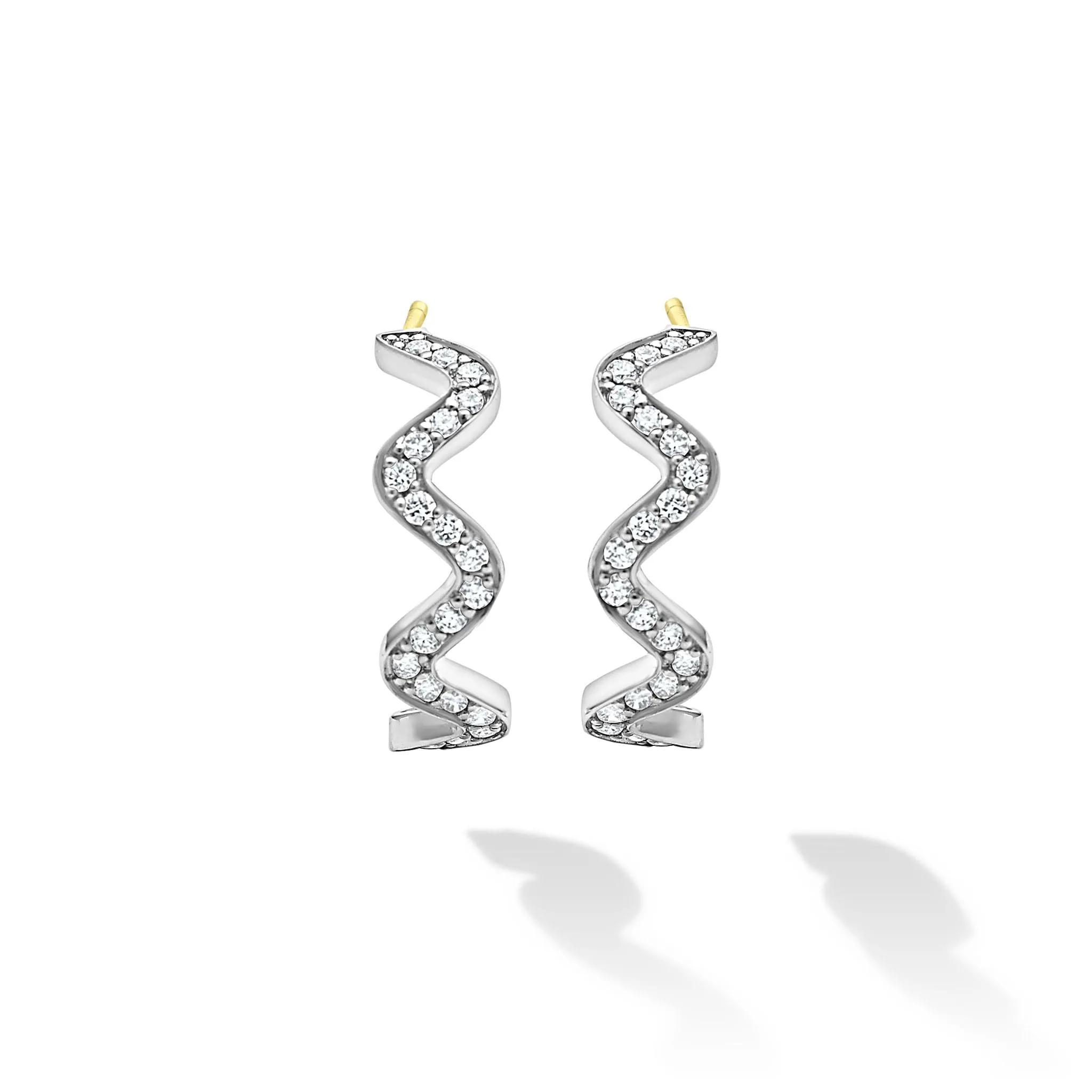 Caviar Spark Wave Diamond Hoop Earrings sold by LAGOS product image thumbnail 4