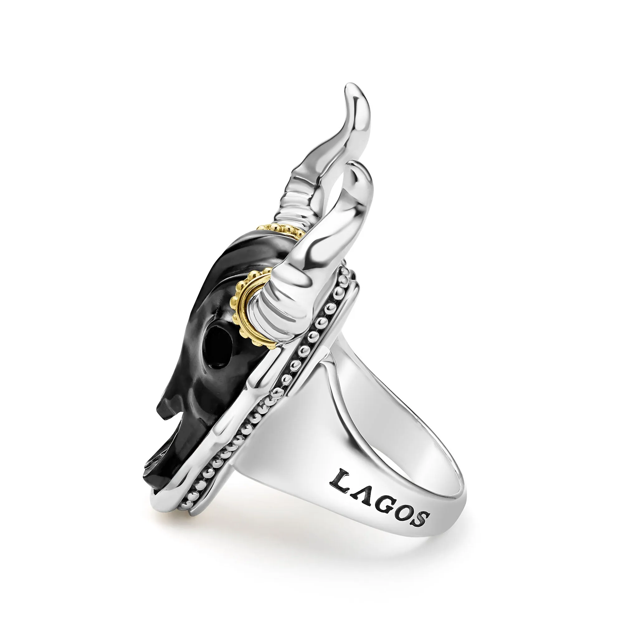 Anthem Black Agate Long Horn Ring sold by LAGOS product image thumbnail 4