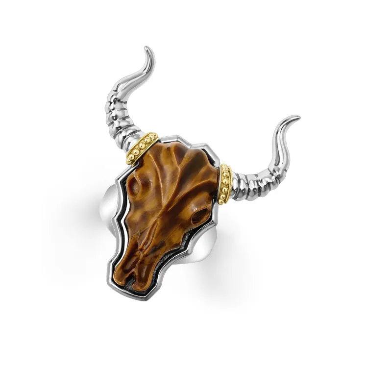 Anthem Tiger Eye Long Horn Ring sold by LAGOS