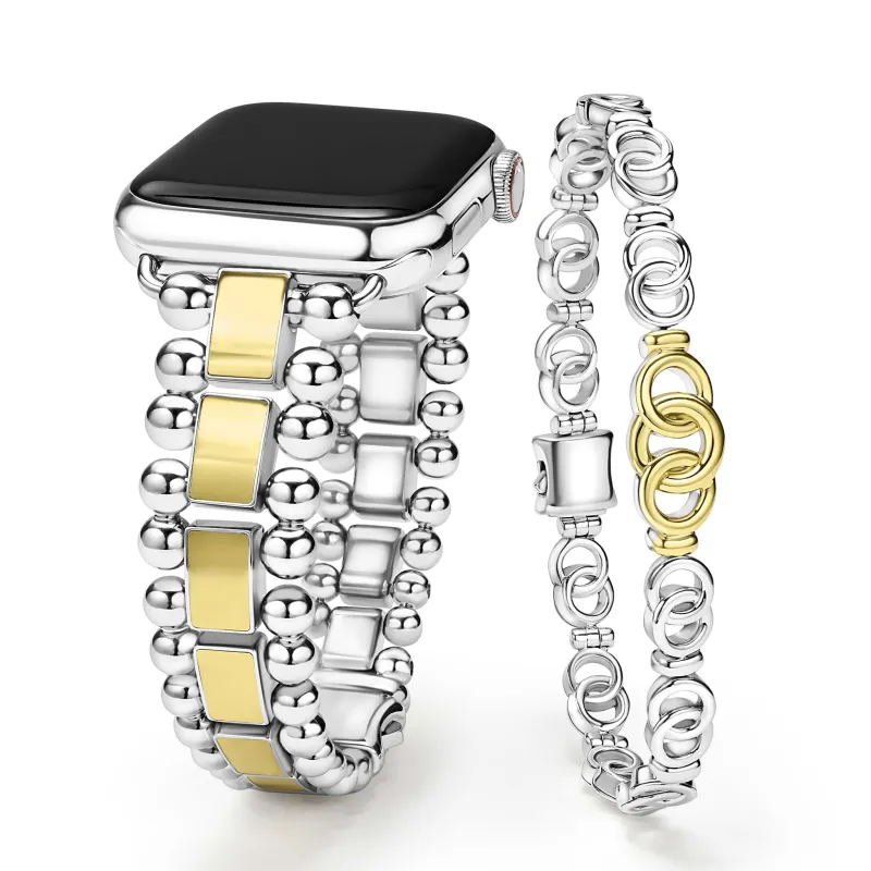 Smart Caviar Two-Tone Interlocking Bracelet Gift Set sold by LAGOS