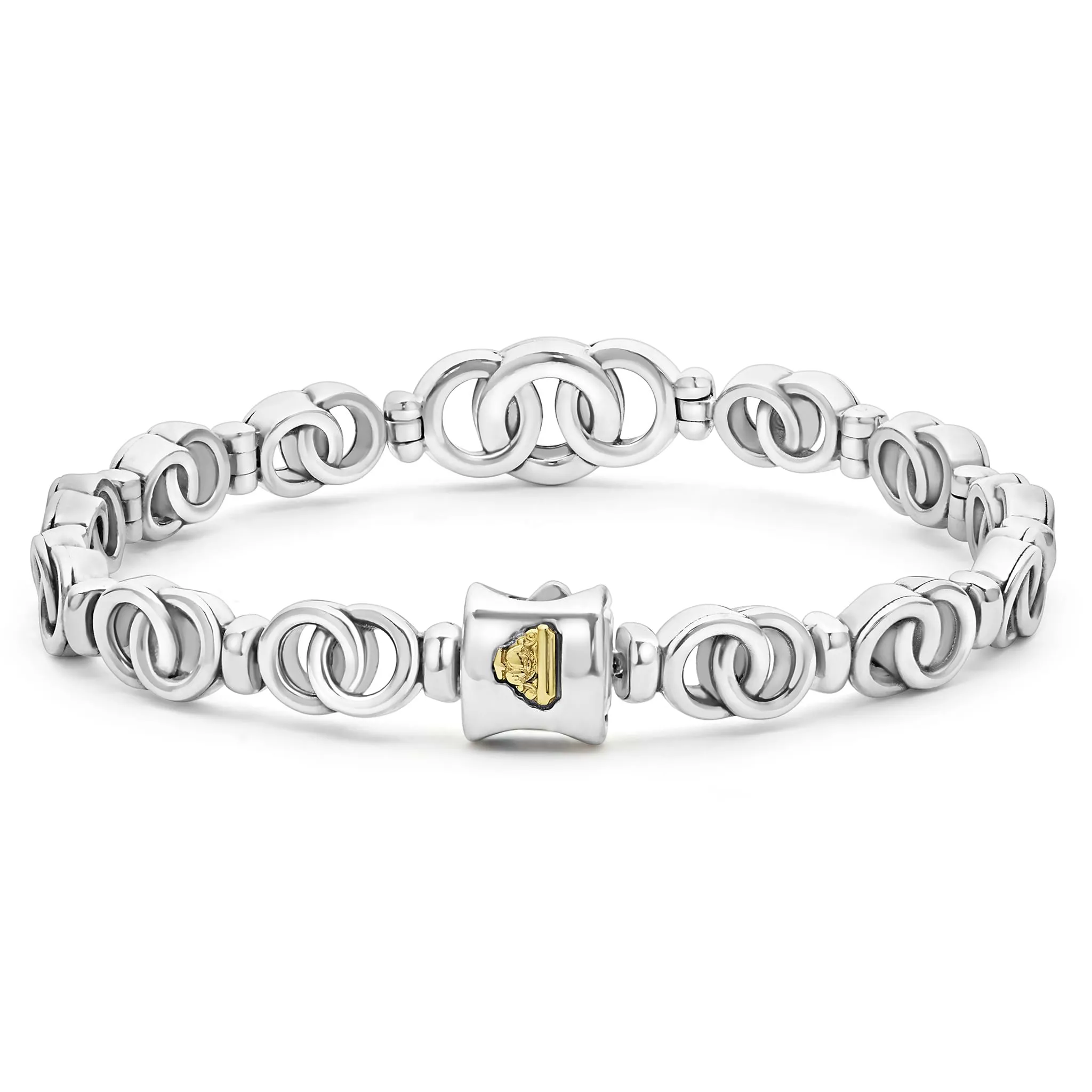 Signature Caviar Two-Tone Interlocking Link Bracelet sold by LAGOS product image thumbnail 4