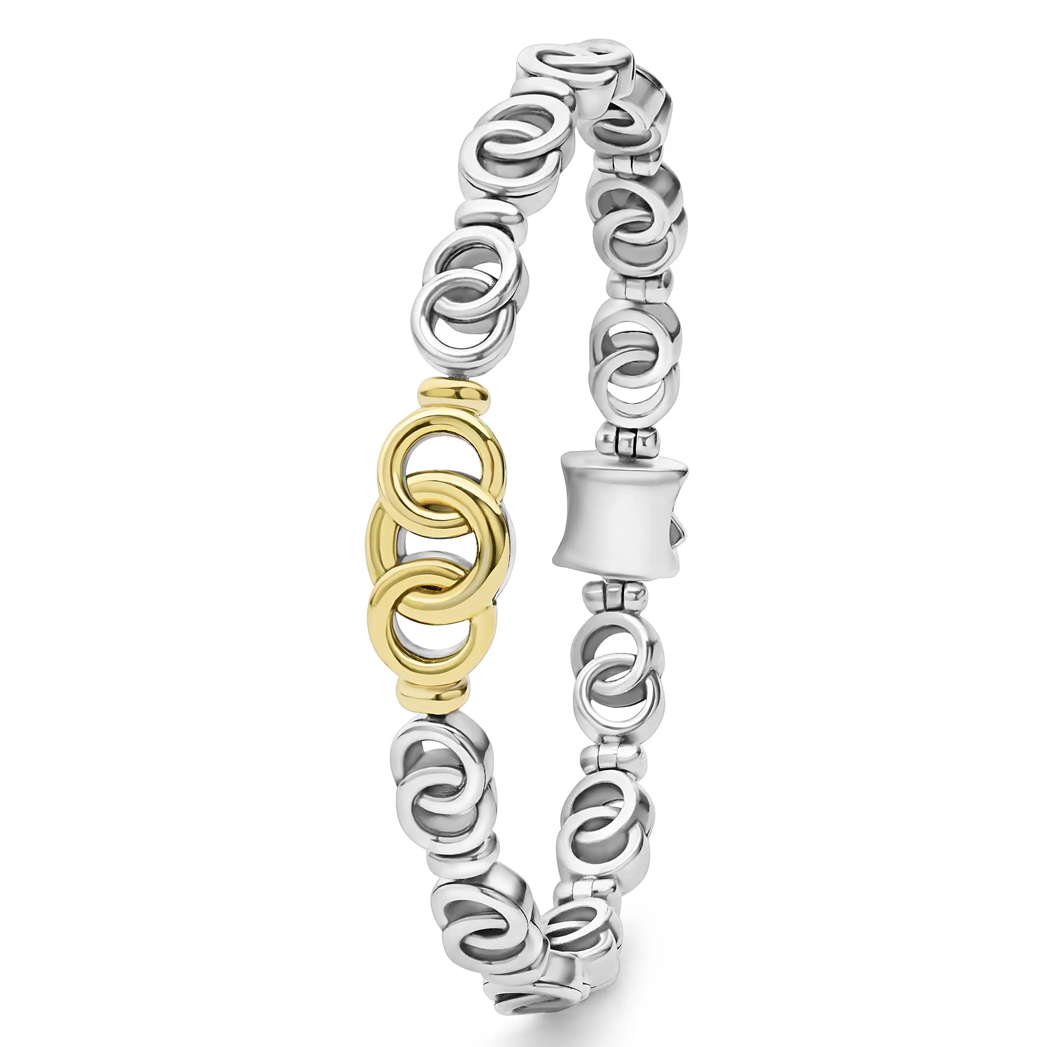 Signature Caviar Two-Tone Interlocking Link Bracelet sold by LAGOS product image thumbnail 5