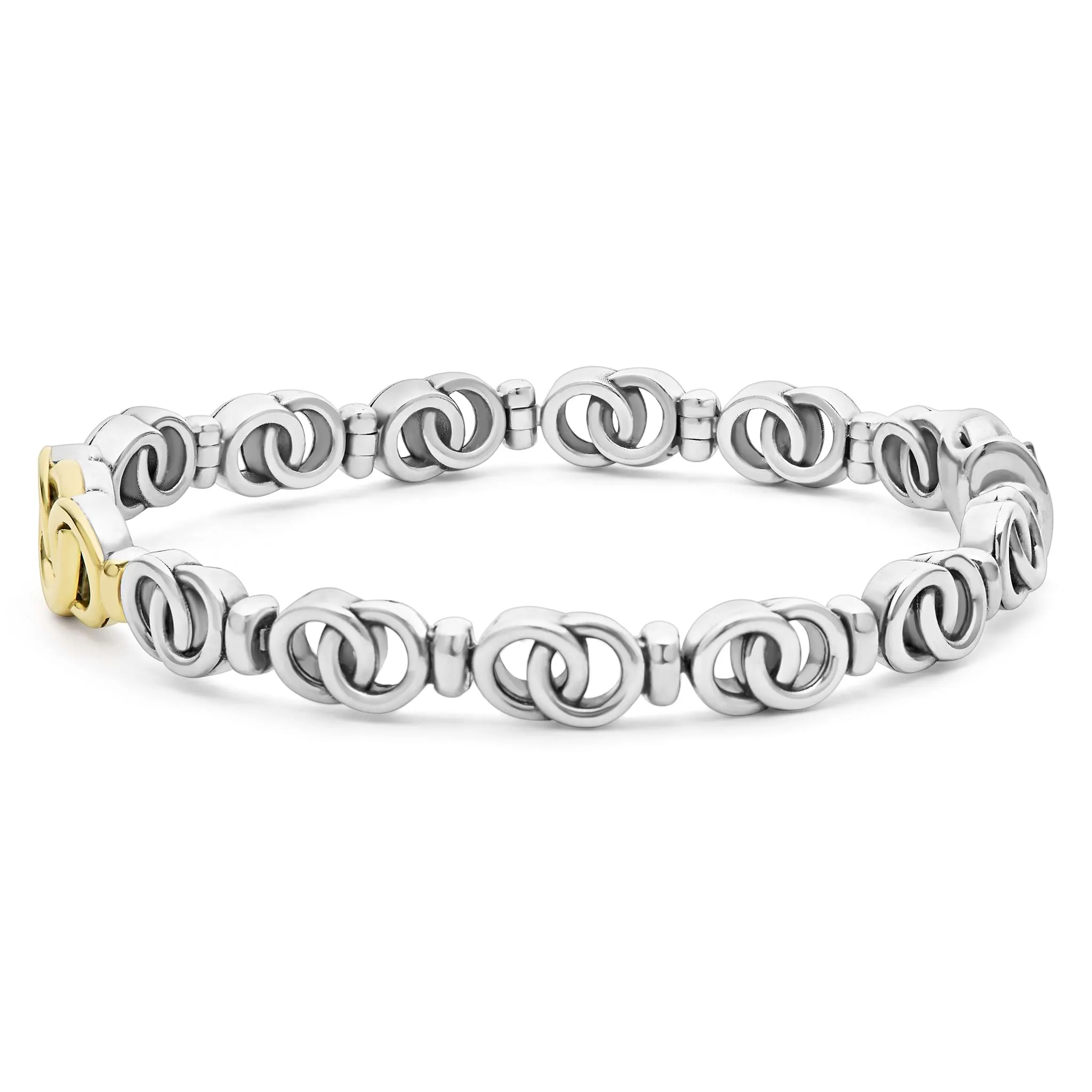 Signature Caviar Two-Tone Interlocking Link Bracelet sold by LAGOS product image thumbnail 3