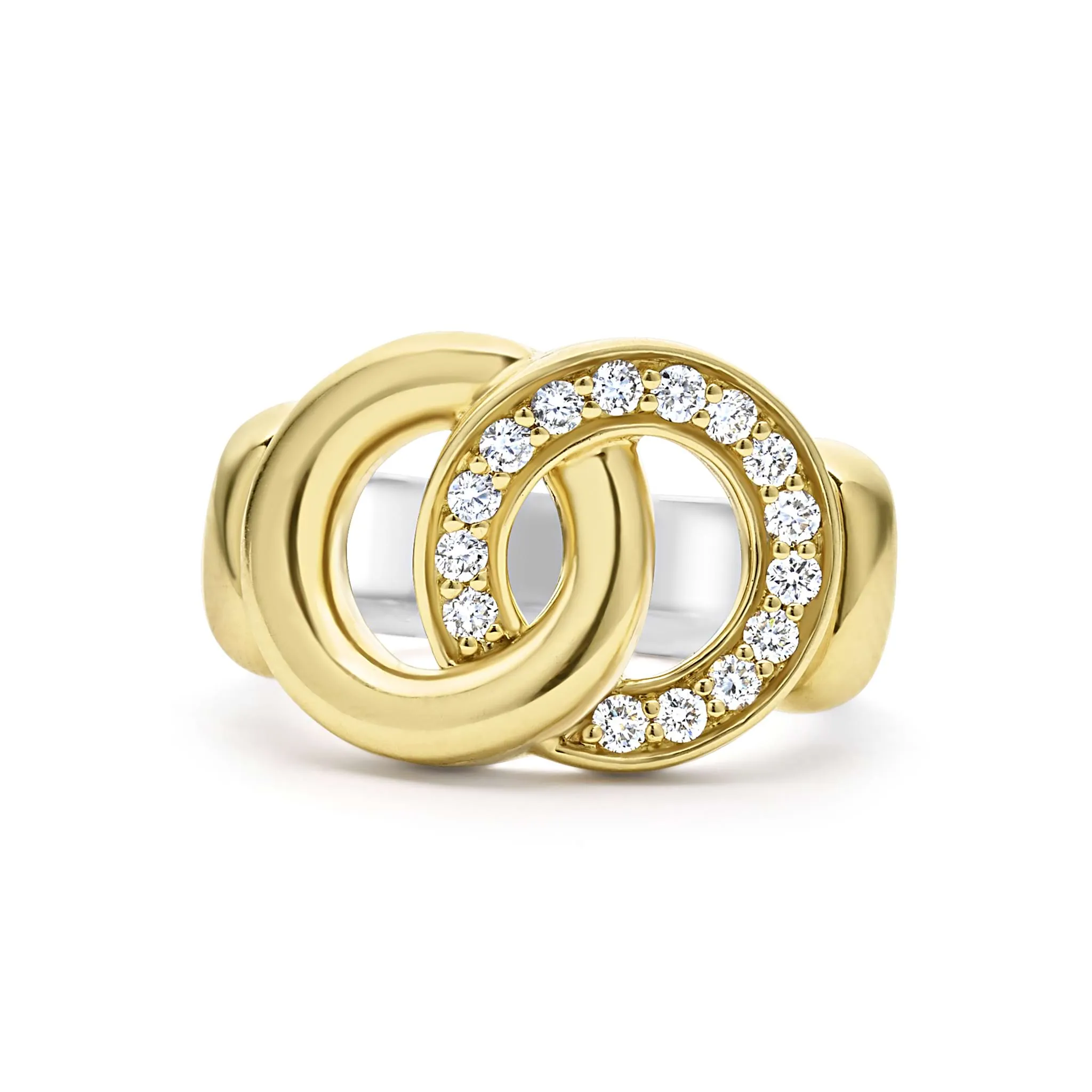 Signature Caviar Two-Tone Interlocking Diamond Statement Ring sold by LAGOS product image thumbnail 3