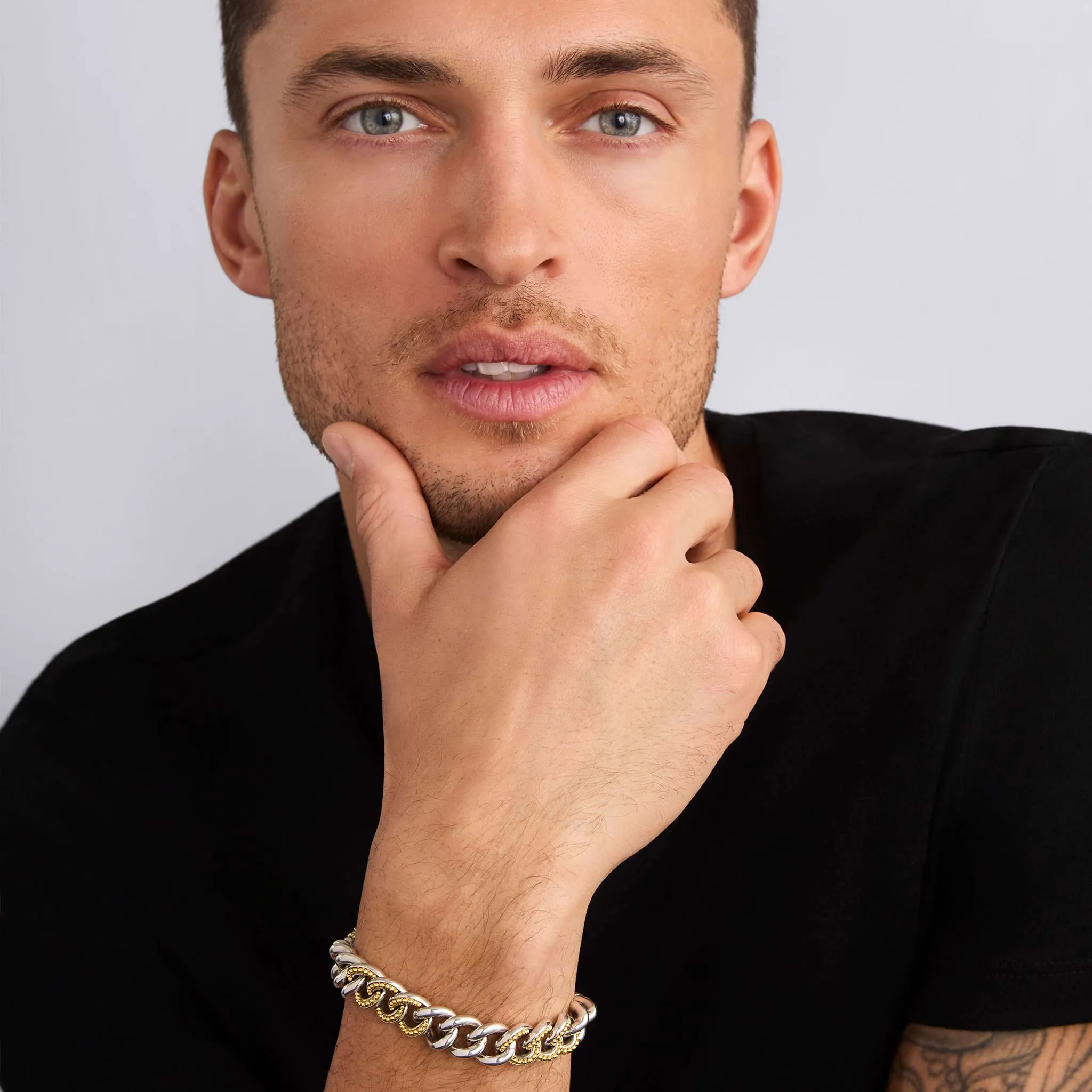 Anthem Two-Tone Curb Chain Bracelet | 12mm sold by LAGOS product image thumbnail 2