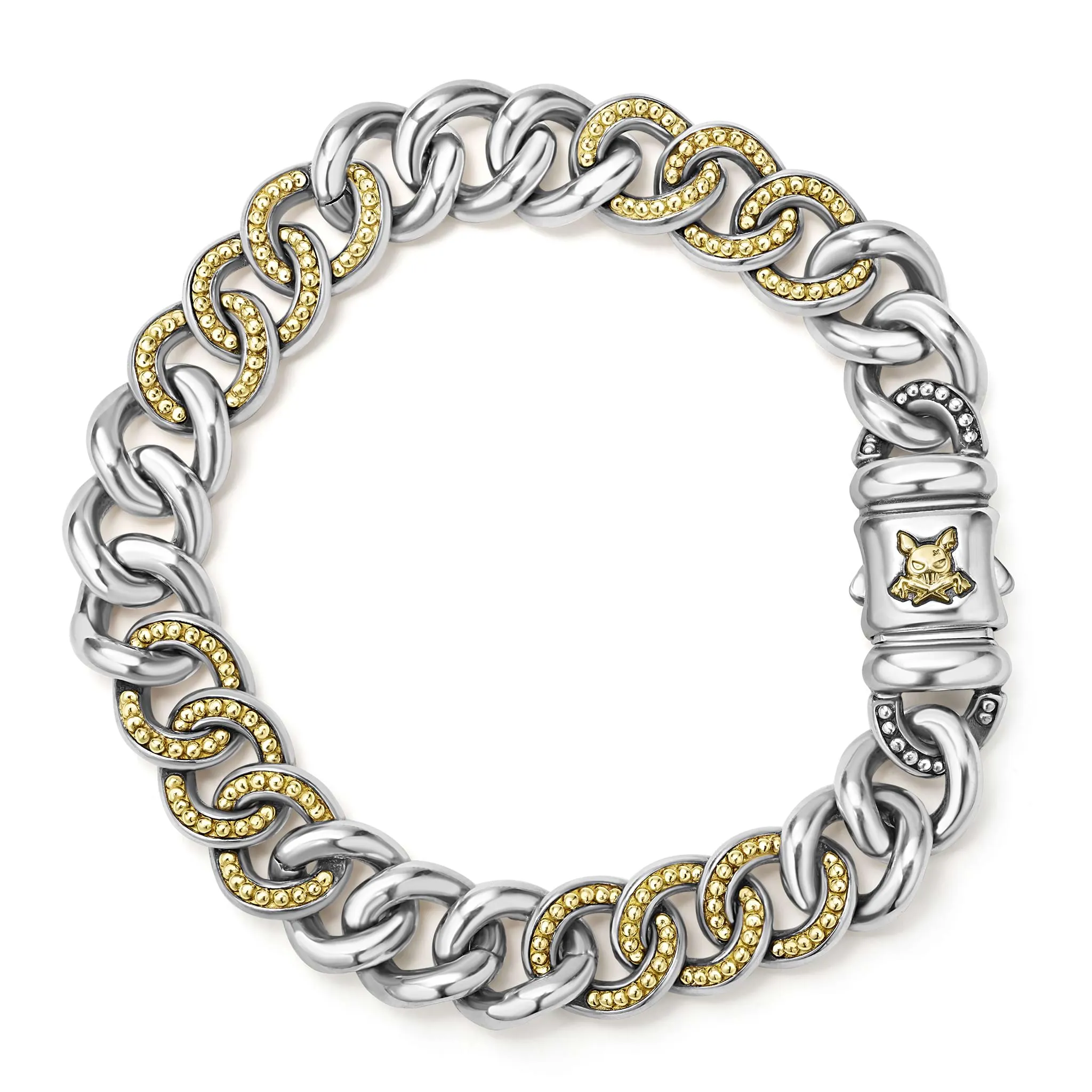 Anthem Two-Tone Curb Chain Bracelet | 12mm sold by LAGOS product image thumbnail 4