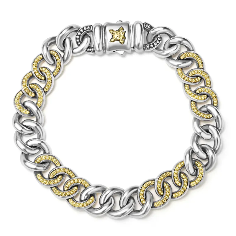 Anthem Two-Tone Curb Chain Bracelet | 12mm sold by LAGOS