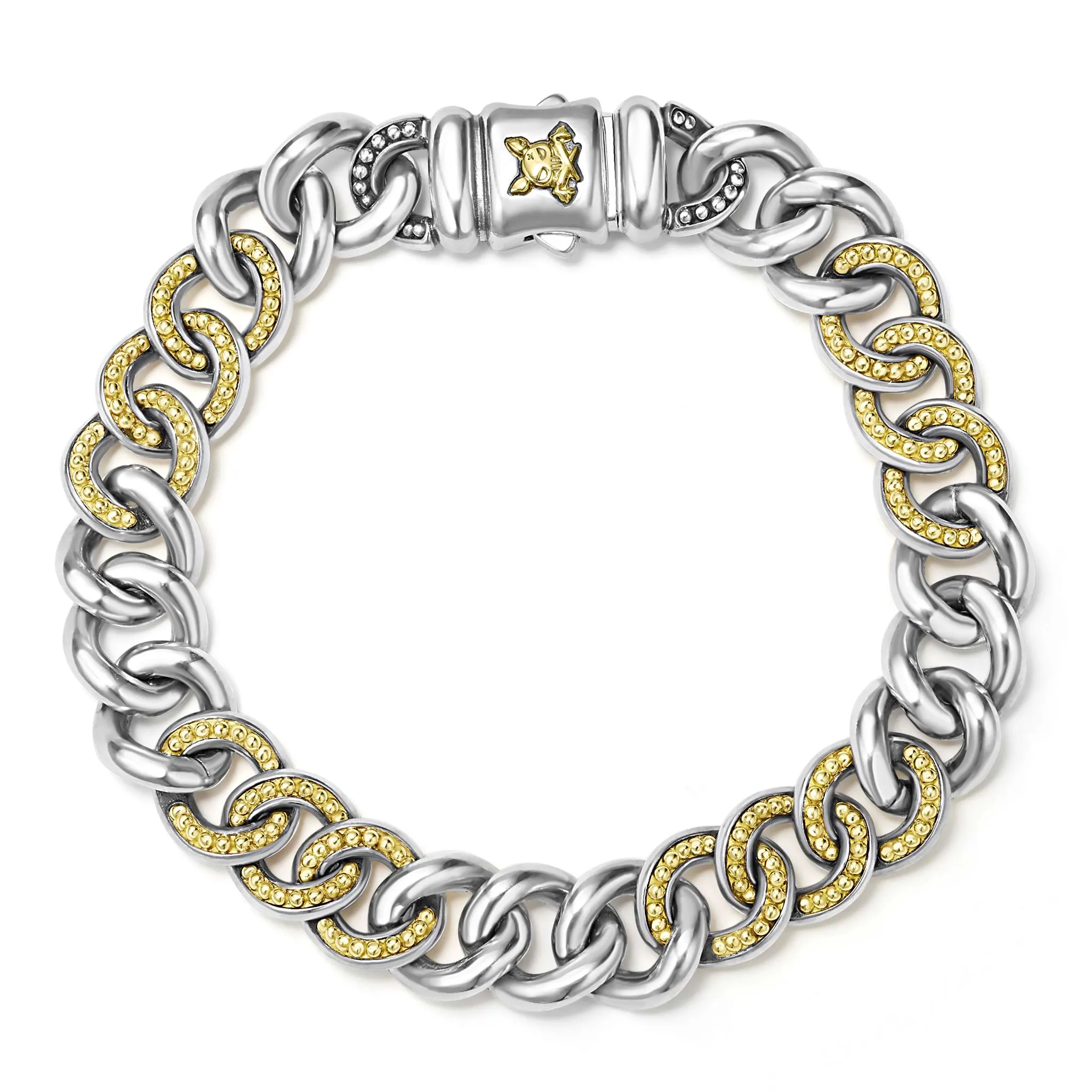 Anthem Two-Tone Curb Chain Bracelet | 12mm sold by LAGOS