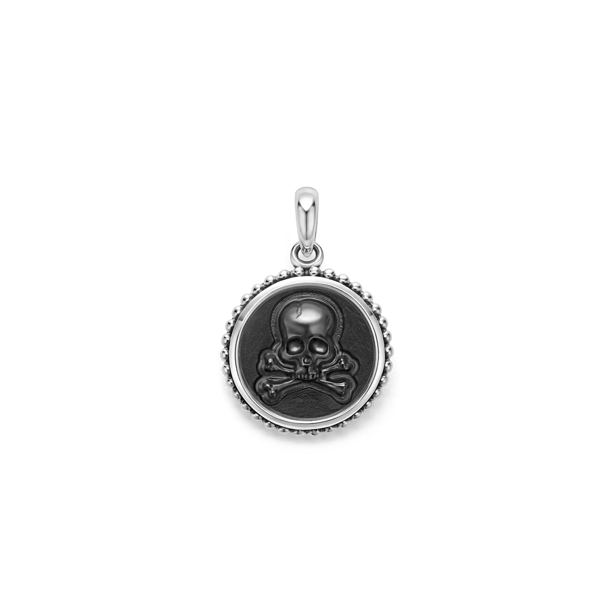 Anthem Small Onyx Skull Crossbone Amulet sold by LAGOS