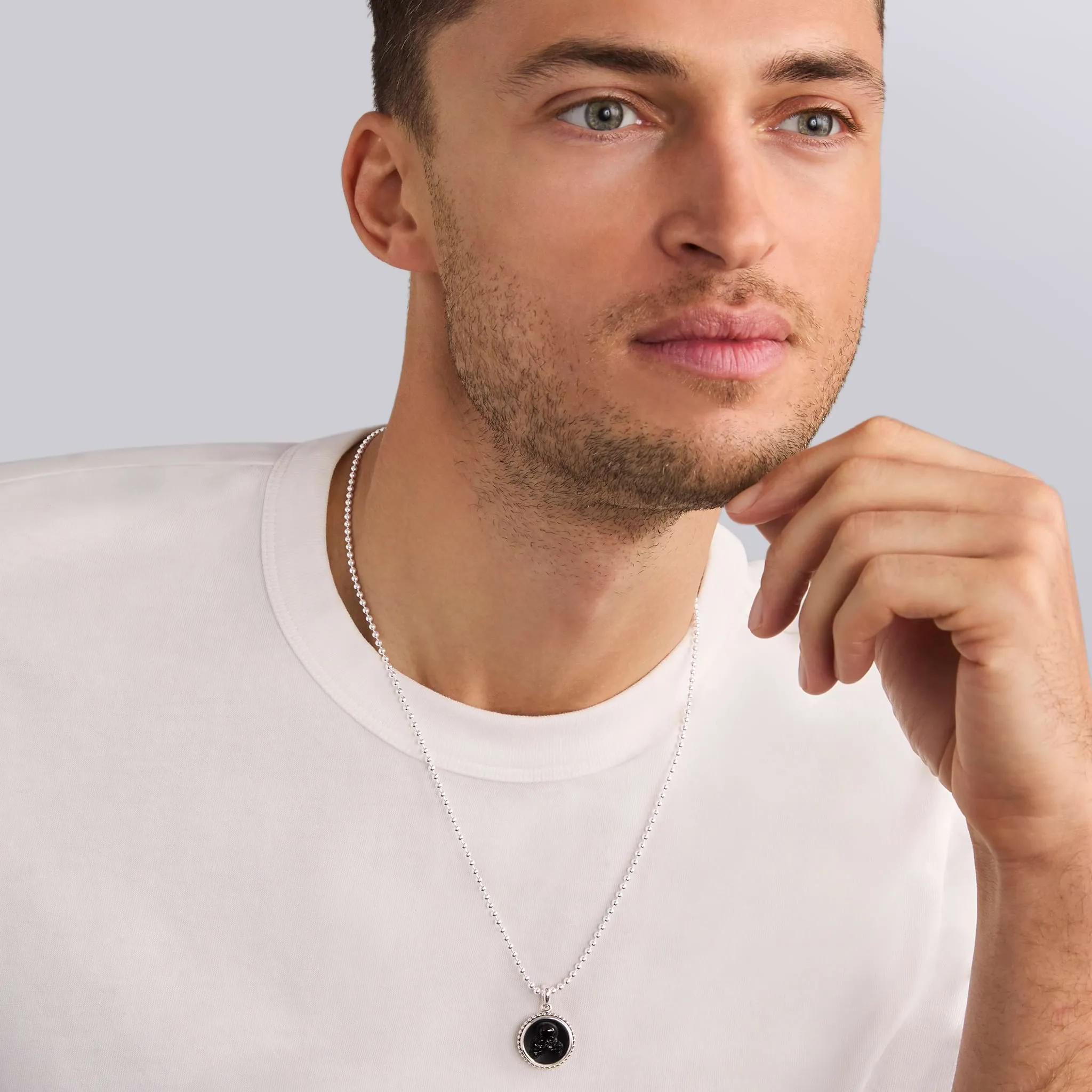 Anthem Small Onyx Skull Crossbone Amulet sold by LAGOS product image thumbnail 2