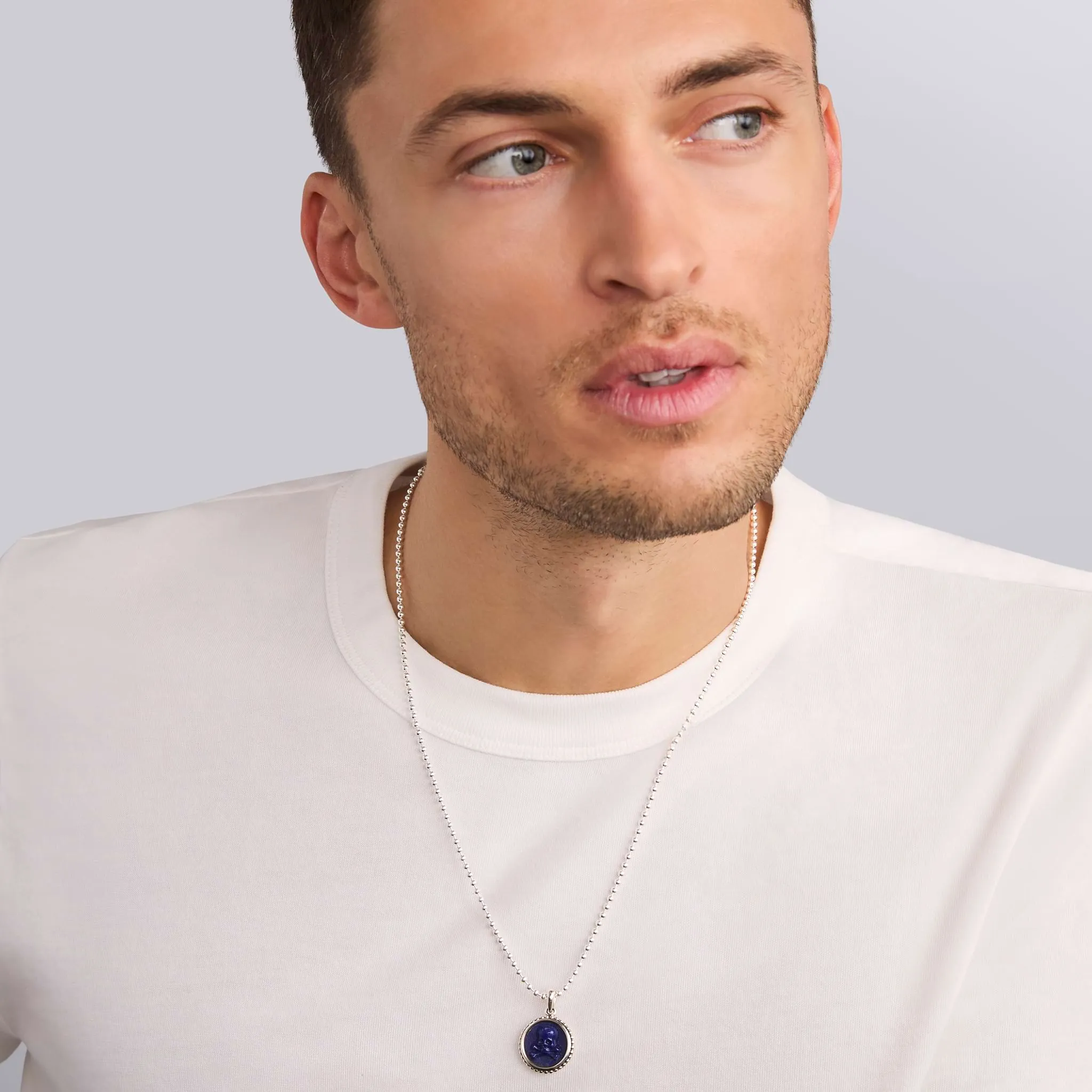 Anthem Small Lapis Skull Crossbone Amulet sold by LAGOS product image thumbnail 2