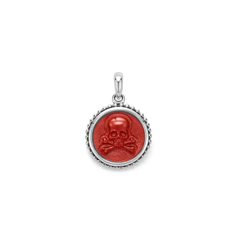 Anthem Small Red Jasper Skull Crossbone Amulet sold by LAGOS