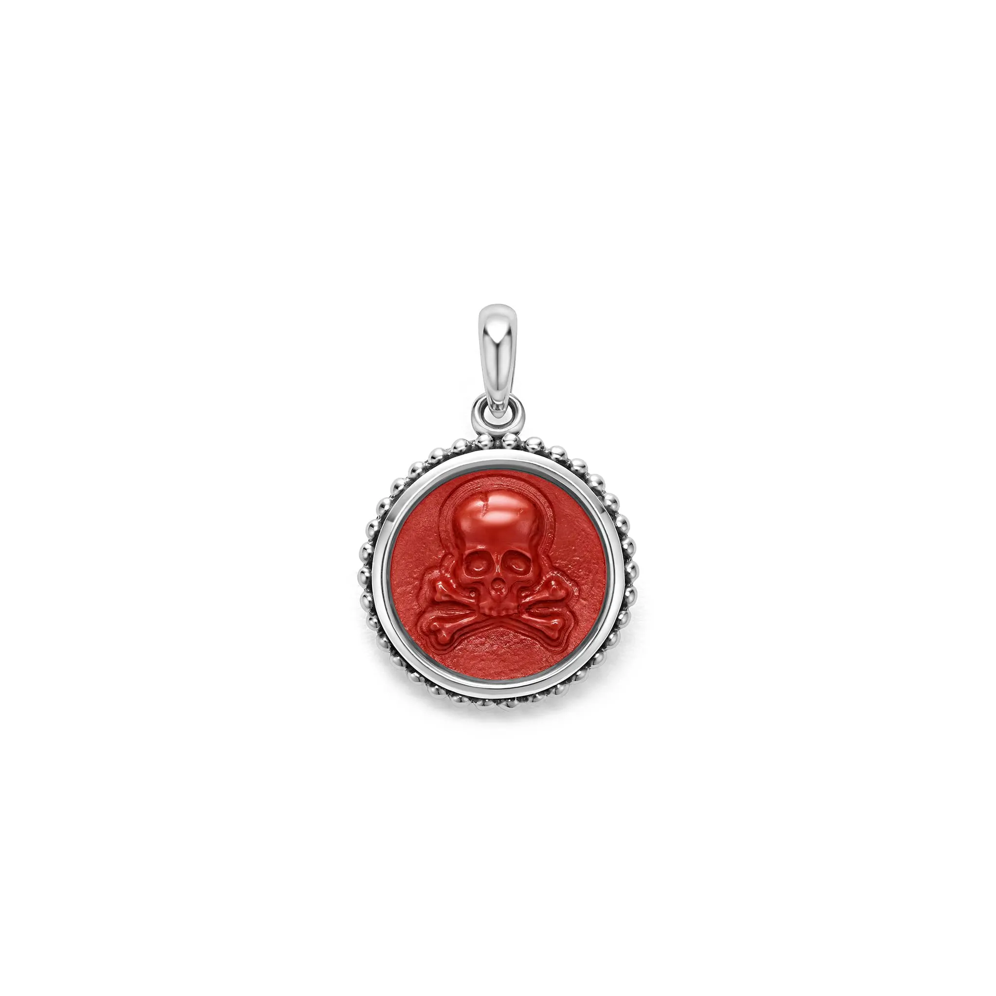 Anthem Small Red Jasper Skull Crossbone Amulet sold by LAGOS