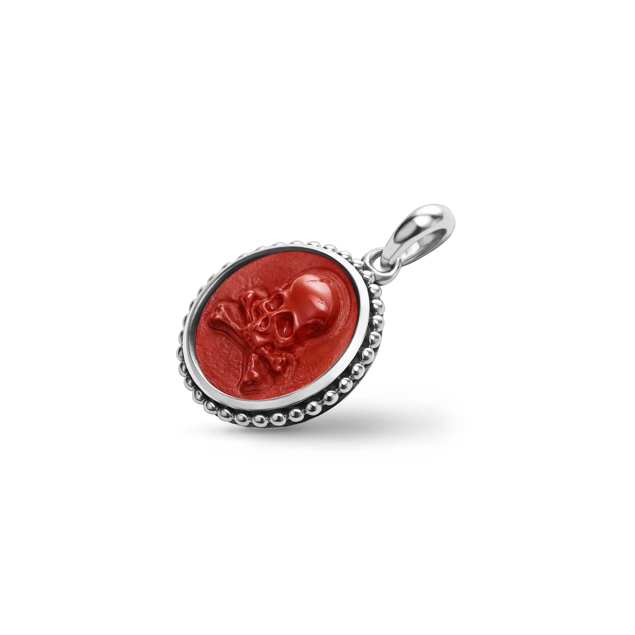 Anthem Small Red Jasper Skull Crossbone Amulet sold by LAGOS product image thumbnail 3