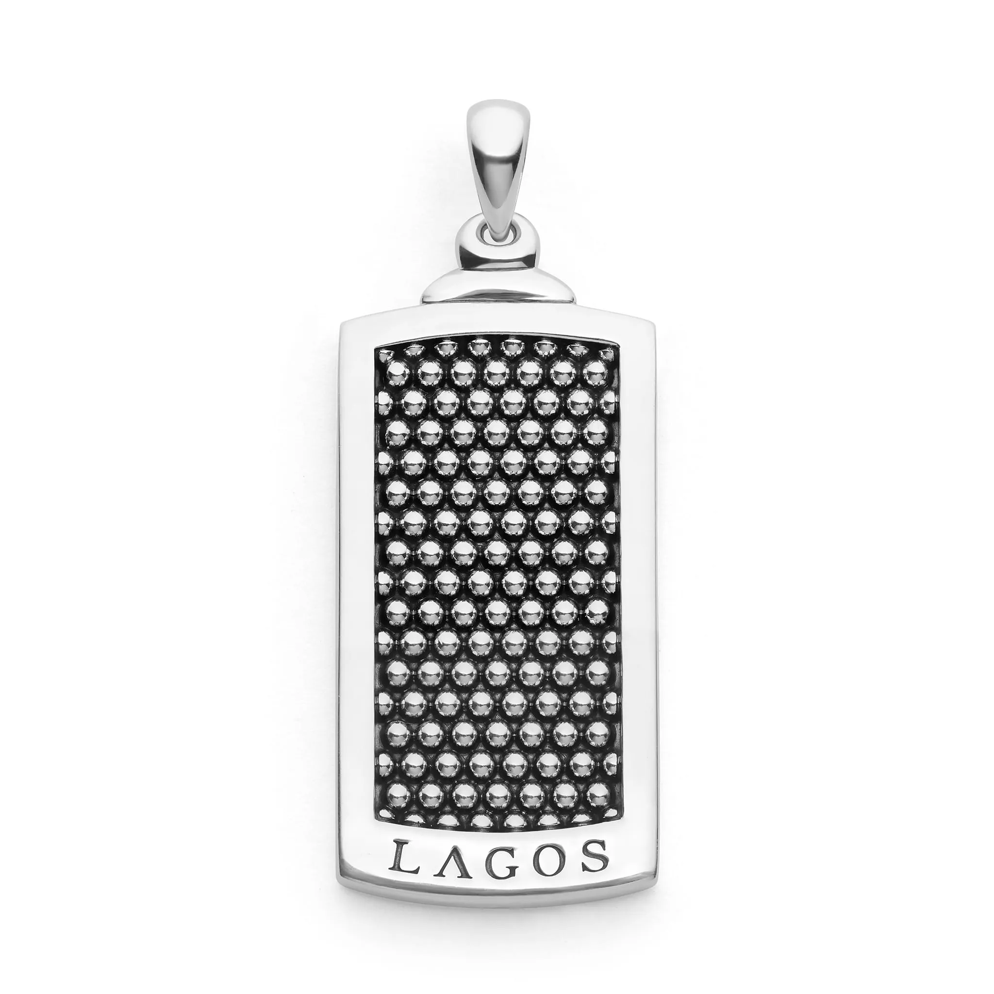Anthem Caviar Beaded Tag Amulet sold by LAGOS
