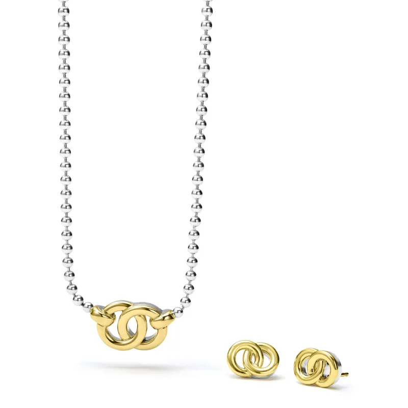 Signature Caviar Two-Tone Interlocking Gift Set sold by LAGOS