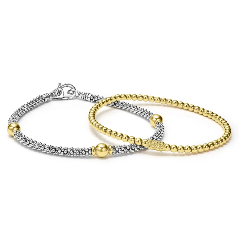 Signature Caviar 18K Gold and Sterling Silver Caviar Beaded Gift Set sold by LAGOS