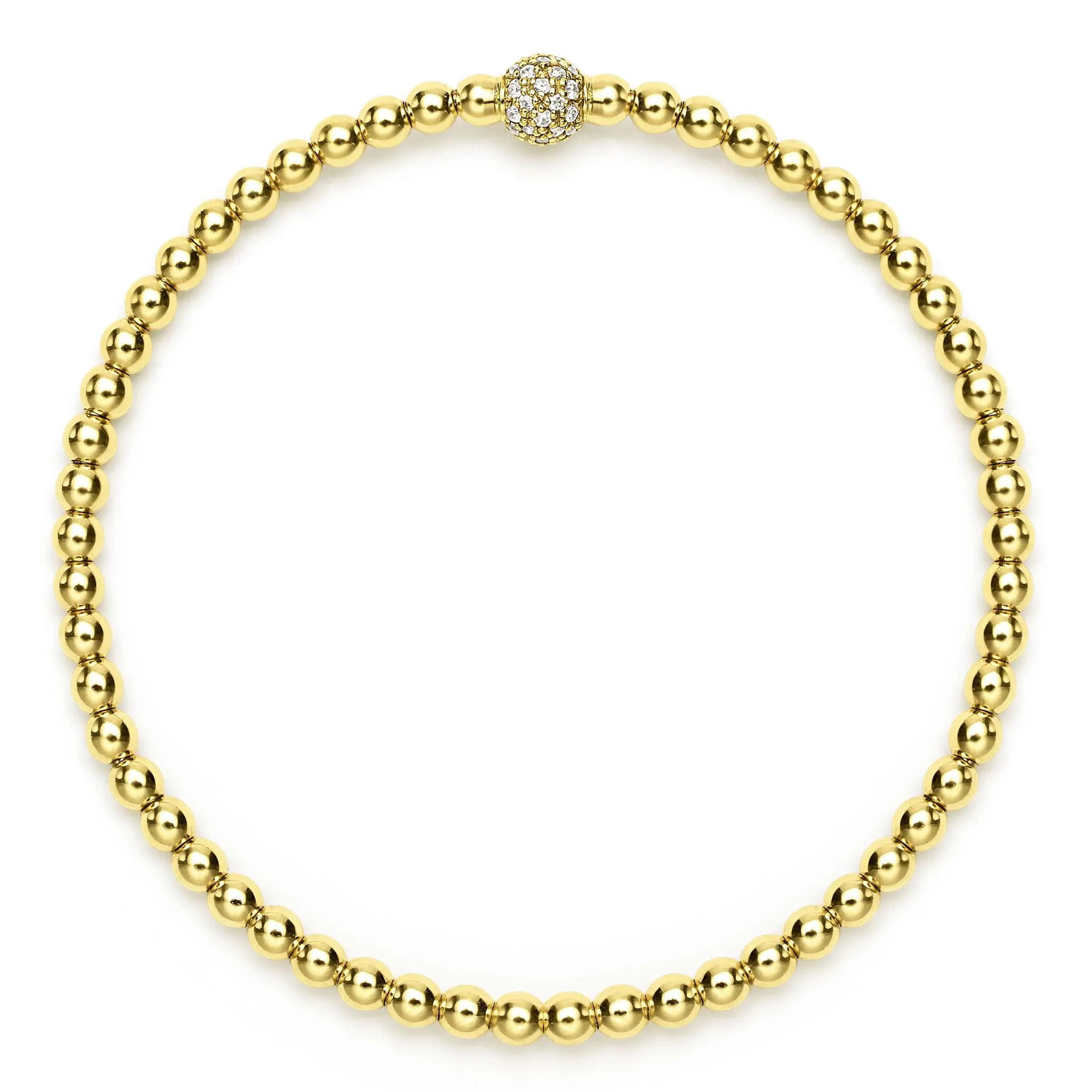 Caviar Gold 18K Gold and Diamond Bead Bracelet | 3mm sold by LAGOS product image thumbnail 3