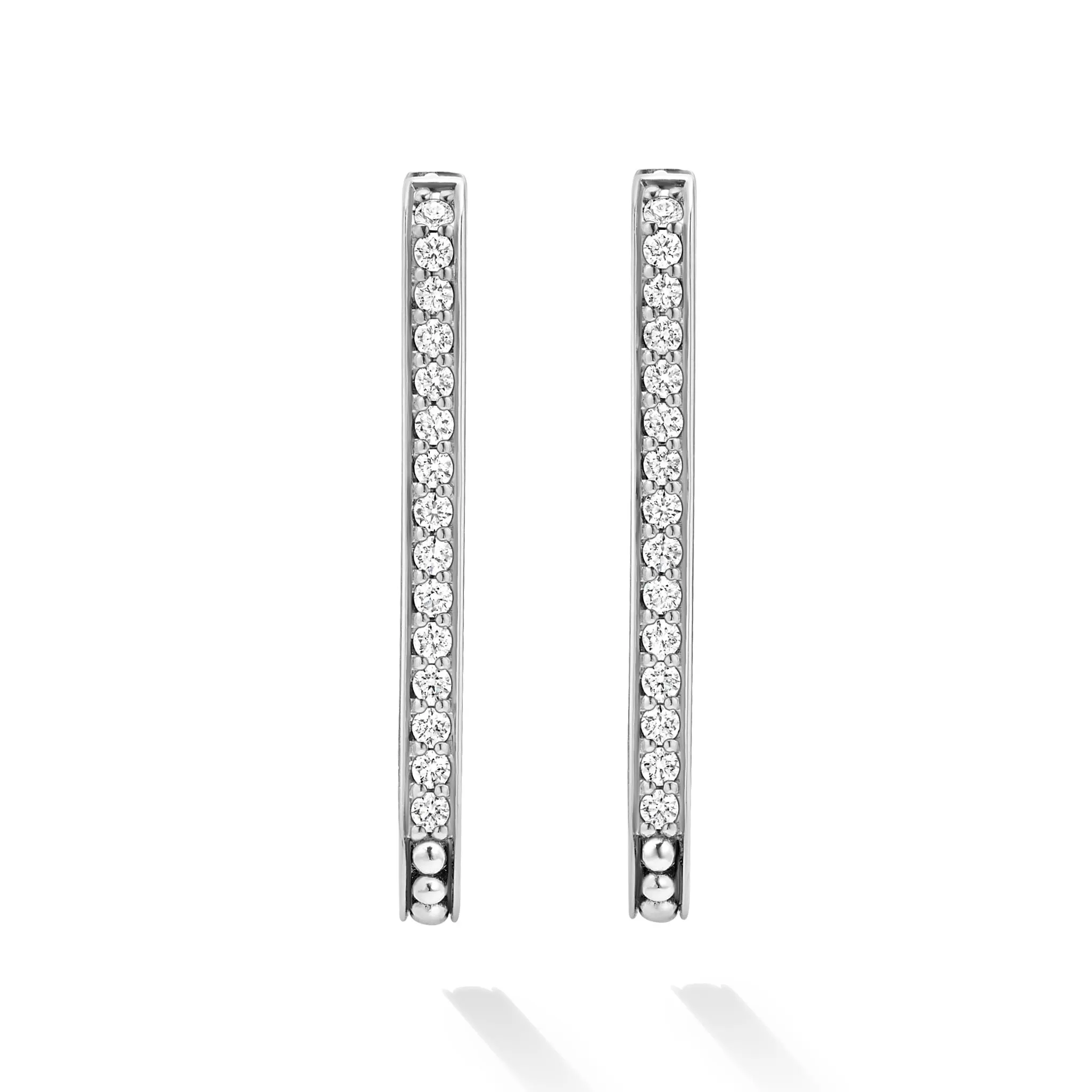 Caviar Spark Large Linear Diamond Hoop Earrings sold by LAGOS product image thumbnail 4