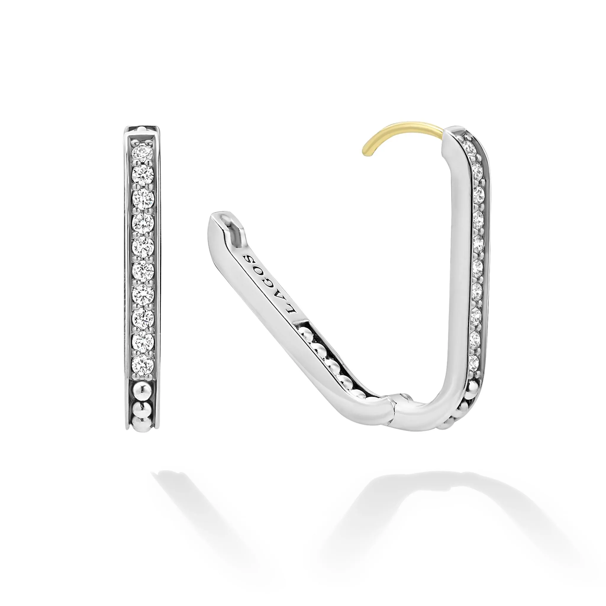 Caviar Spark Linear Diamond Hoop Earrings sold by LAGOS product image thumbnail 3