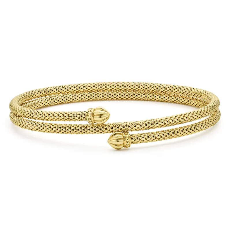 Signature Caviar 18K Gold Double Wrap Bracelet sold by LAGOS