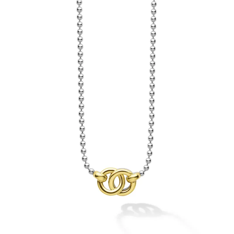 Signature Caviar Two-Tone Interlocking Pendant Necklace sold by LAGOS