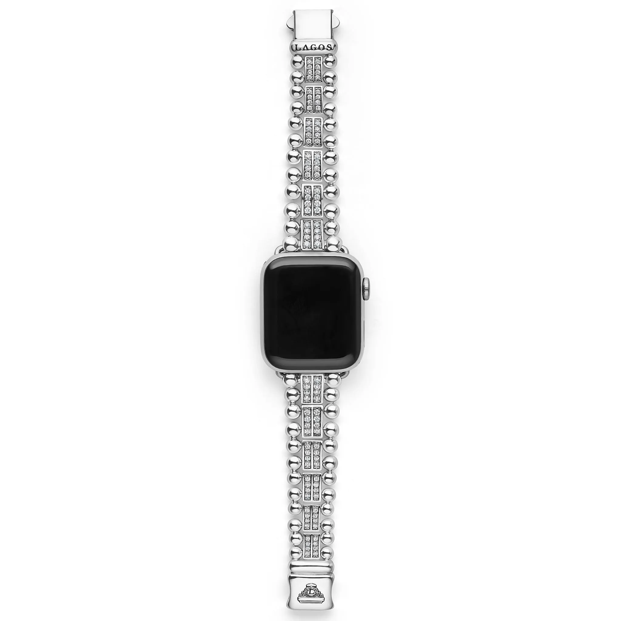 Smart Caviar Sterling Silver Two-Row Diamond Watch Bracelet - 38-45mm sold by LAGOS product image thumbnail 3