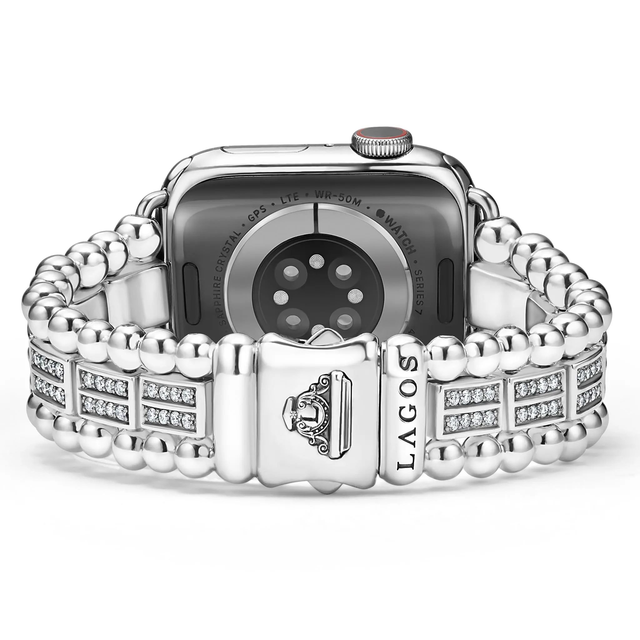Smart Caviar Sterling Silver Two-Row Diamond Watch Bracelet - 38-45mm sold by LAGOS product image thumbnail 5