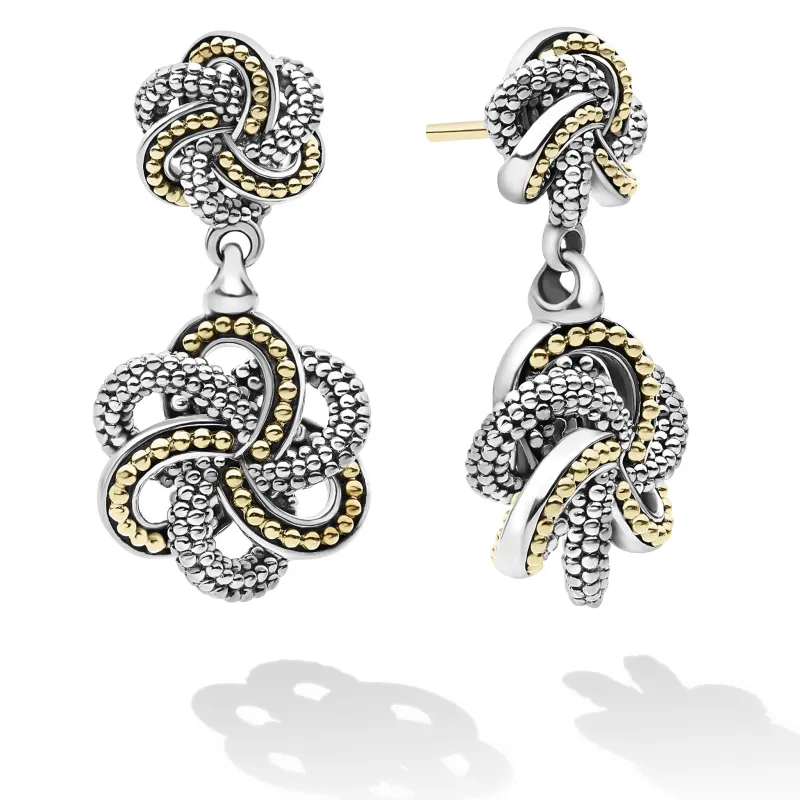 Love Knot Two Tone Love Knot Drop Earrings sold by LAGOS