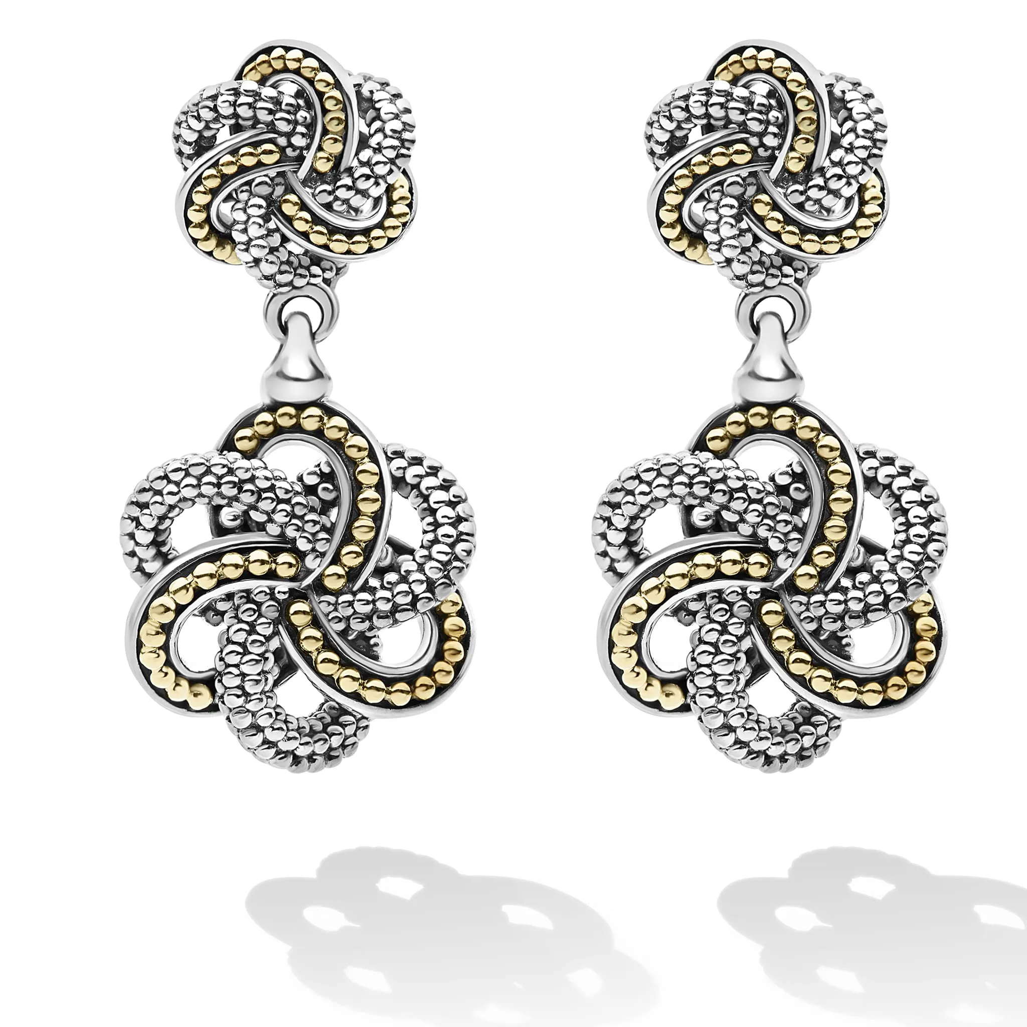 Love Knot Two Tone Love Knot Drop Earrings sold by LAGOS product image thumbnail 3