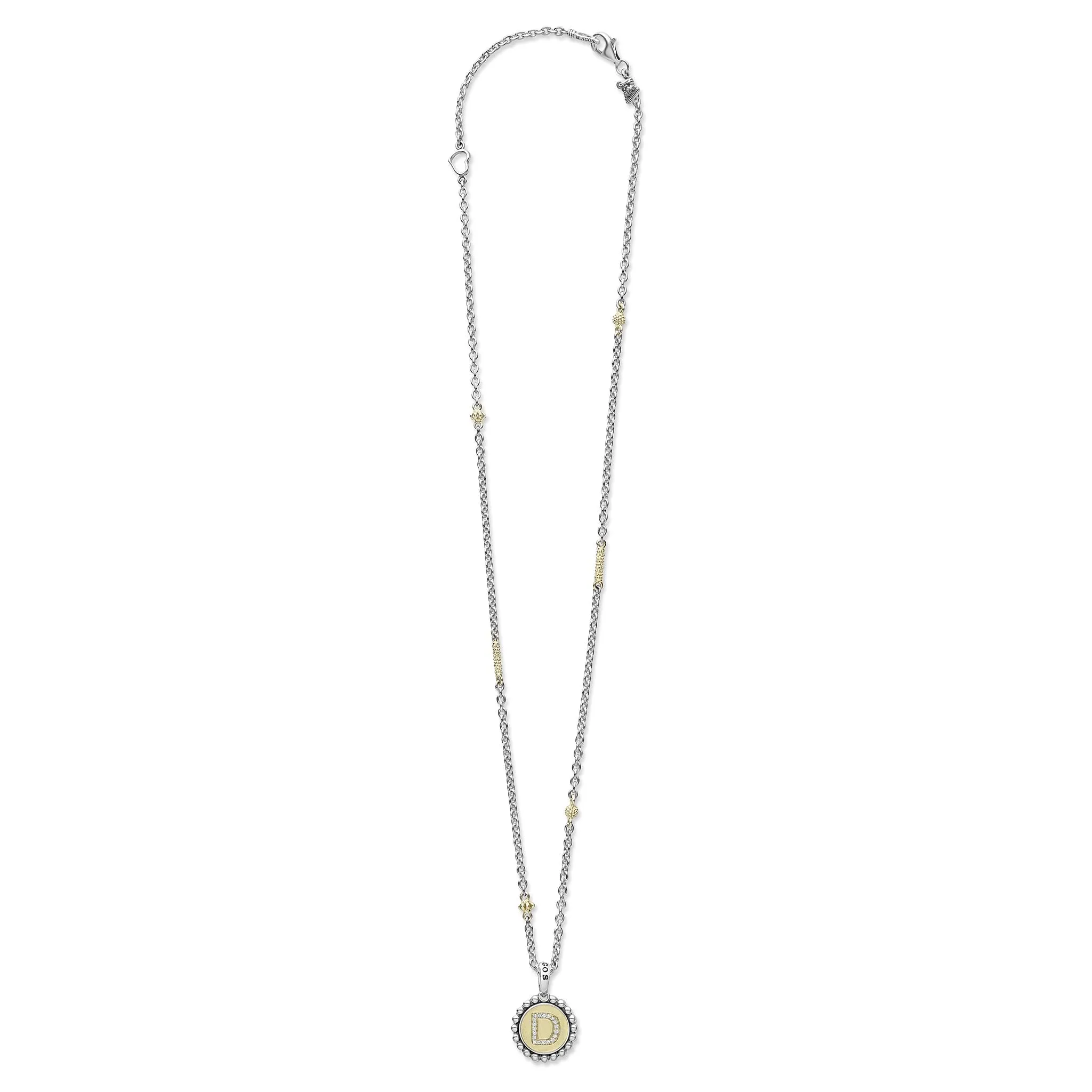 Signature Caviar D Initial Diamond Charm Necklace sold by LAGOS product image thumbnail 3