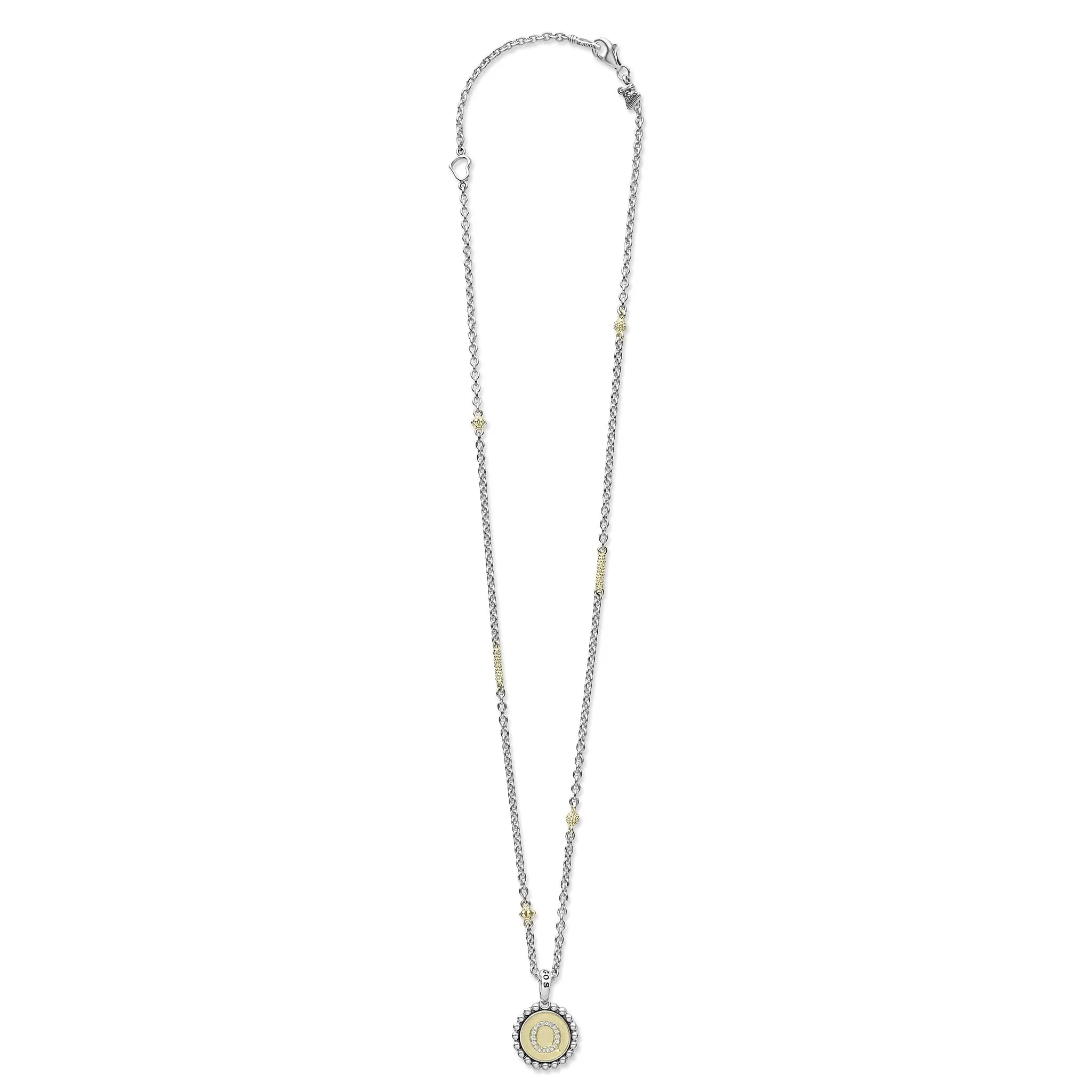 Signature Caviar Q Initial Diamond Charm Necklace sold by LAGOS product image thumbnail 3