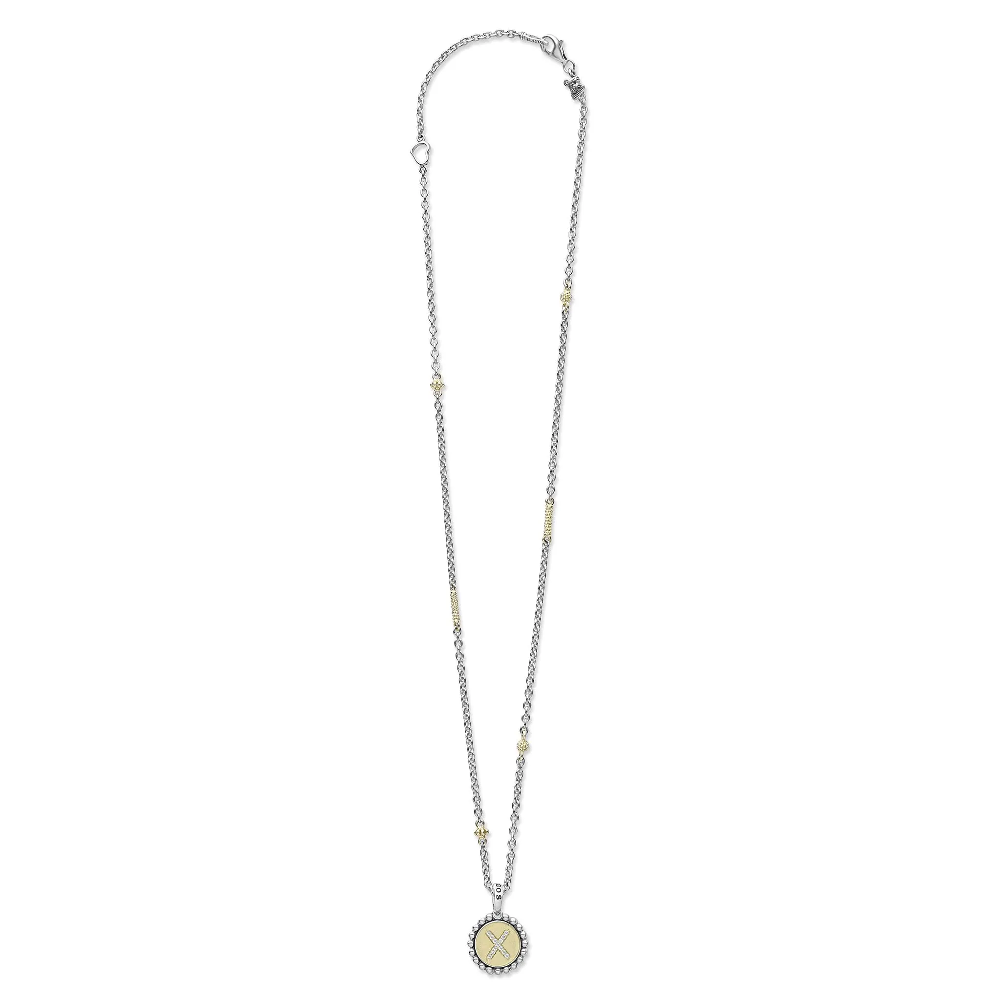 Signature Caviar X Initial Diamond Charm Necklace sold by LAGOS product image thumbnail 3