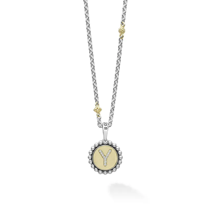 Signature Caviar Y Initial Diamond Charm Necklace sold by LAGOS
