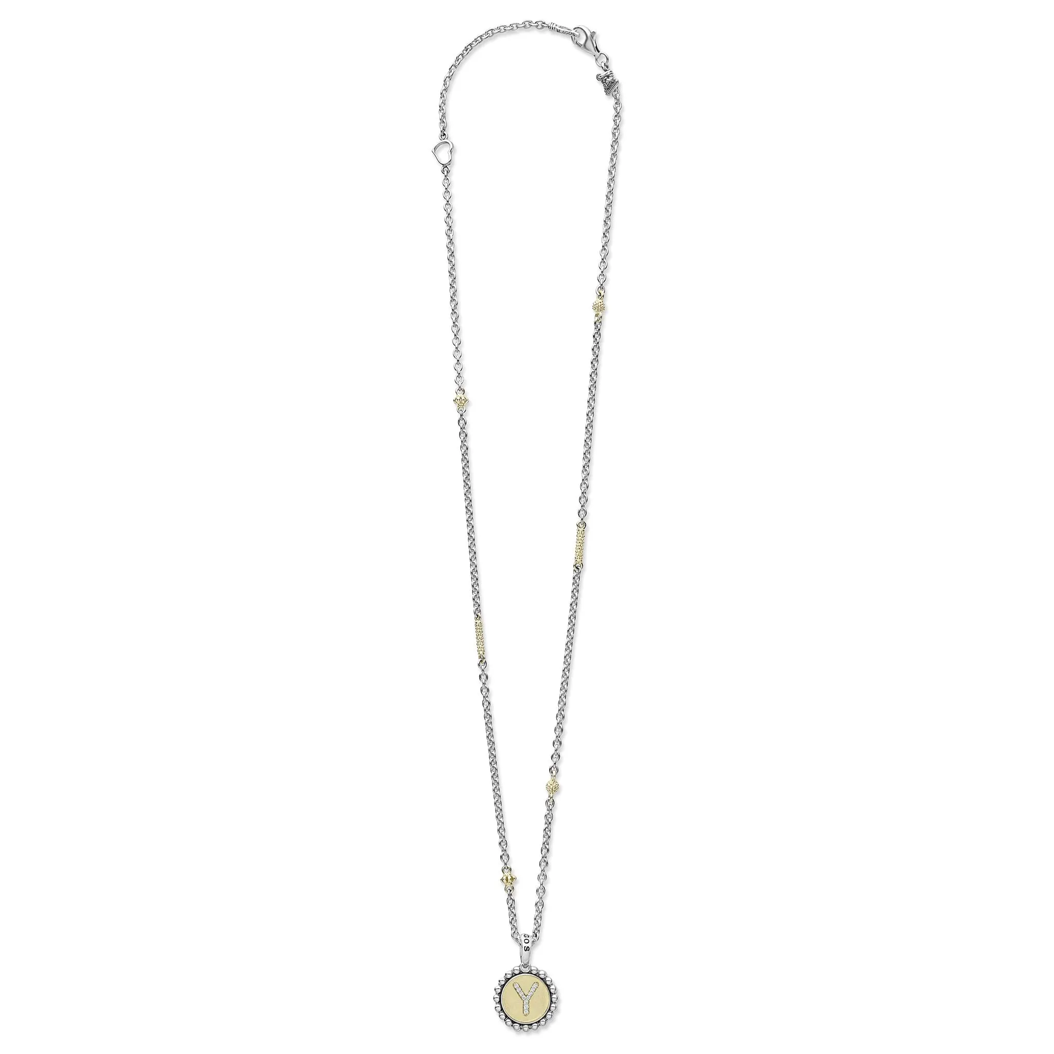 Signature Caviar Y Initial Diamond Charm Necklace sold by LAGOS product image thumbnail 3