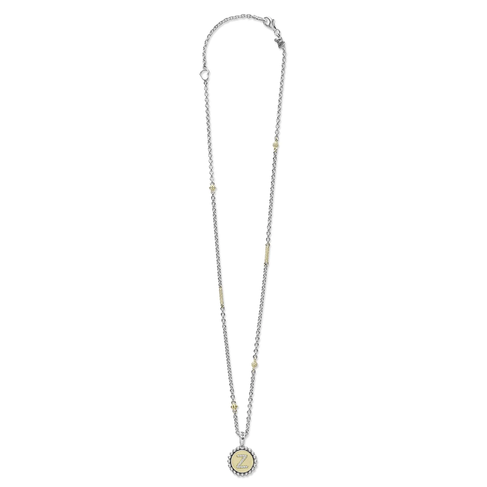 Signature Caviar Z Initial Diamond Charm Necklace sold by LAGOS product image thumbnail 3