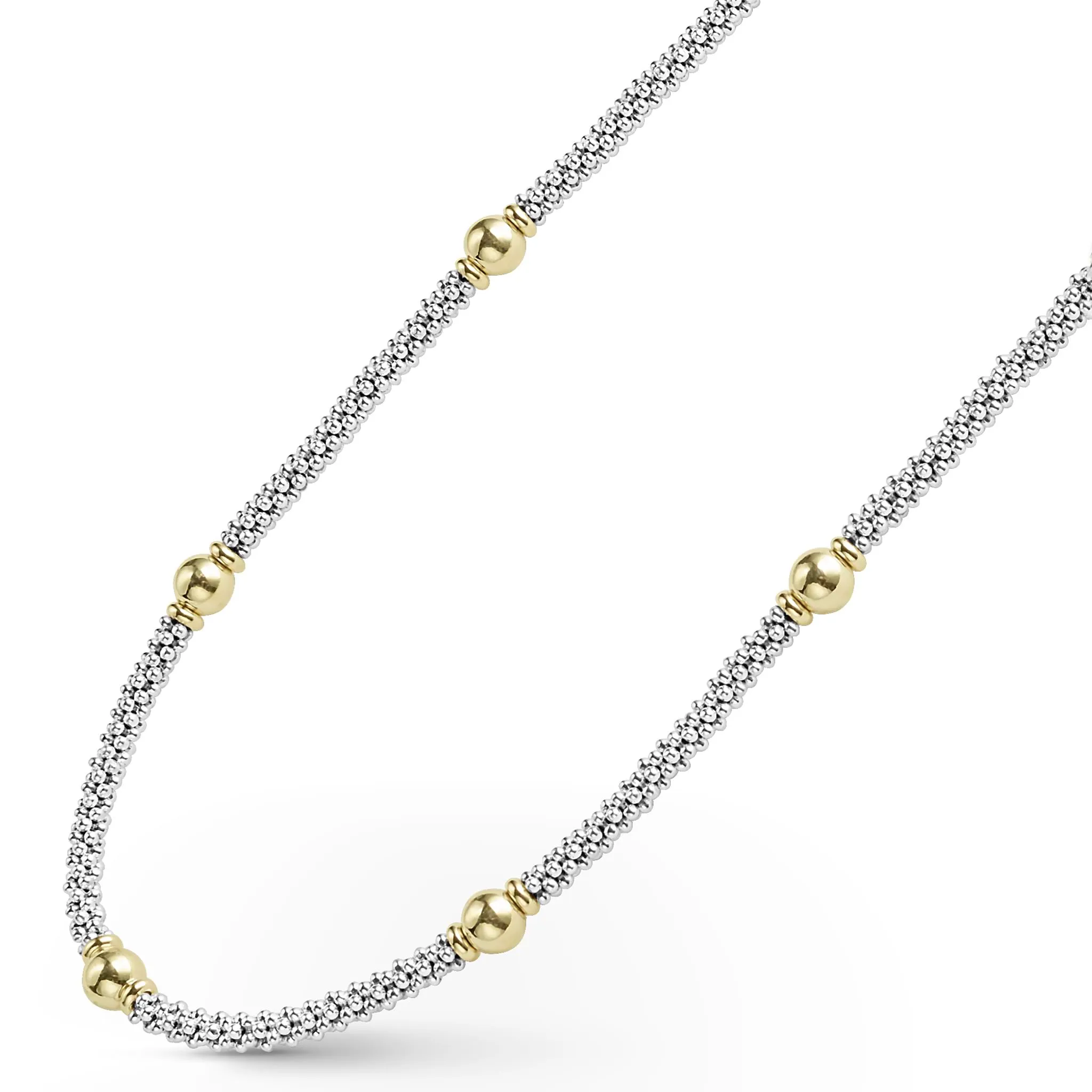 Signature Caviar 18K Gold Station Necklace sold by LAGOS product image thumbnail 4