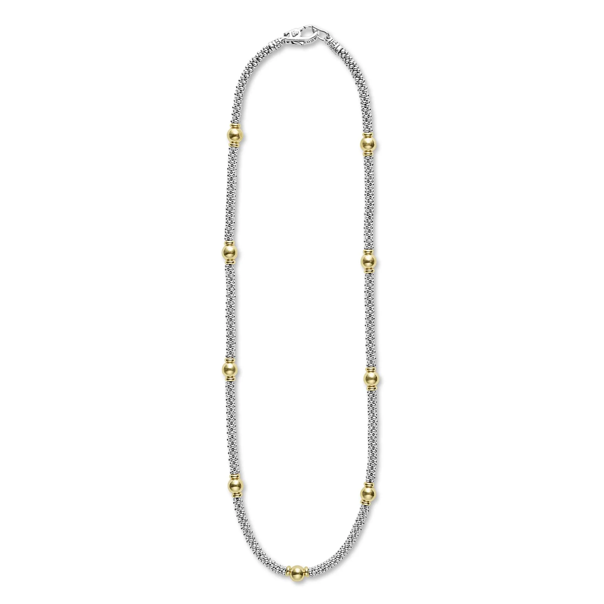 Signature Caviar 18K Gold Station Necklace sold by LAGOS product image thumbnail 3