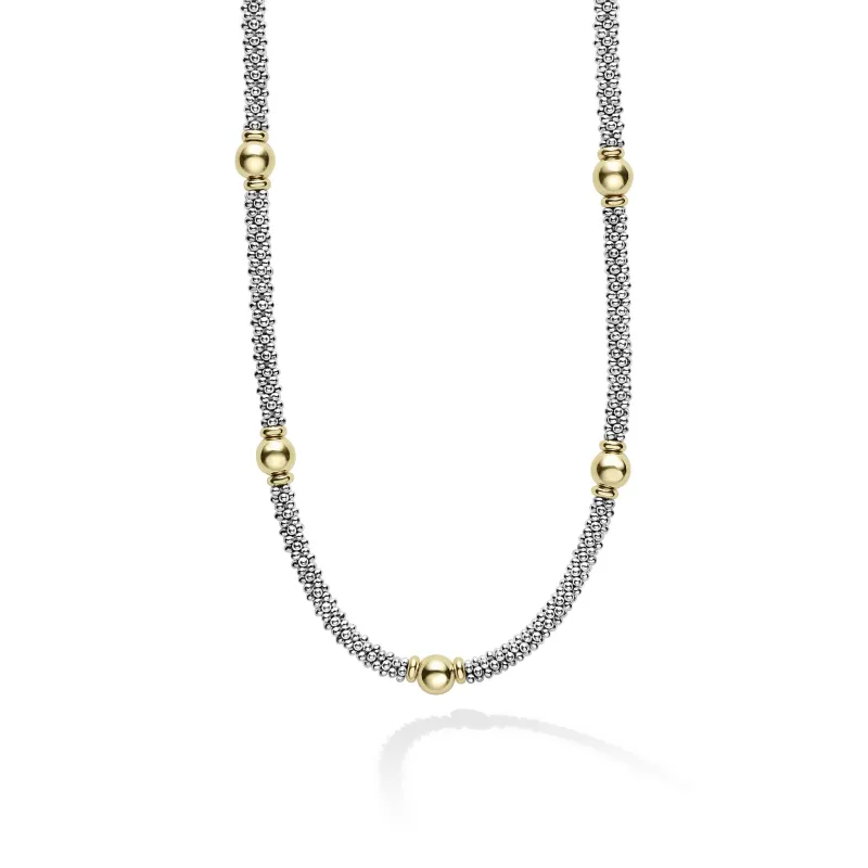 Signature Caviar 18K Gold Station Necklace sold by LAGOS