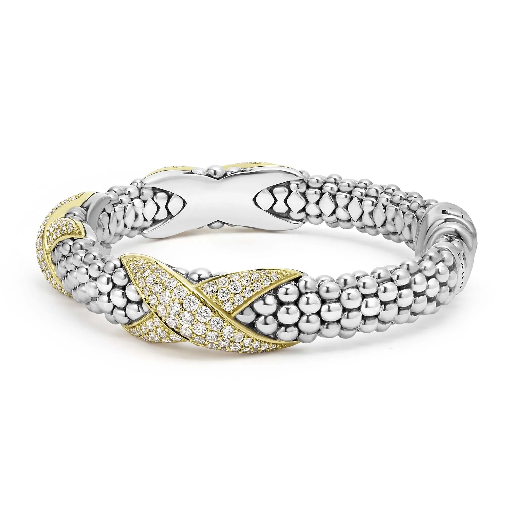 Embrace Three Station Diamond X Caviar Bracelet | 9mm sold by LAGOS product image thumbnail 3